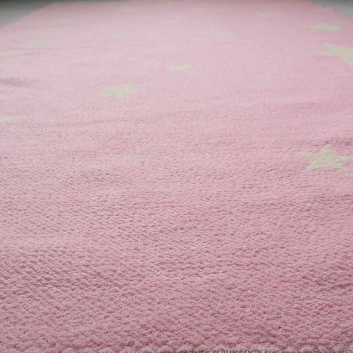 Eco Carpet Mia Cotton Plain Patterned Baby / Kids Room Machine Woven Carpet