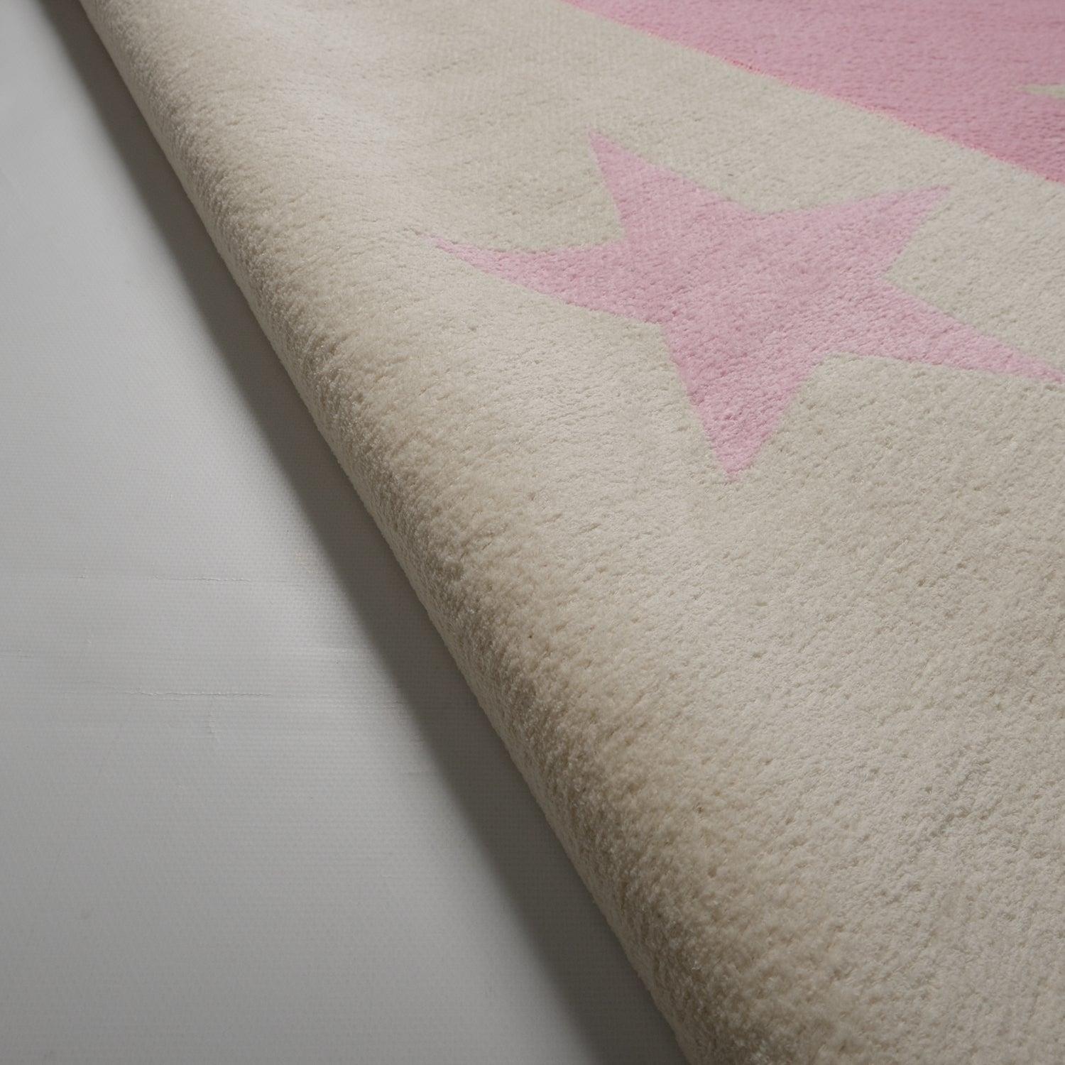 Eco Carpet Mia Cotton Plain Patterned Baby / Kids Room Machine Woven Carpet