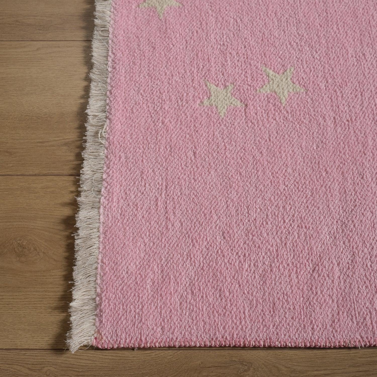 Eco Carpet Mia Cotton Plain Patterned Baby / Kids Room Machine Woven Carpet