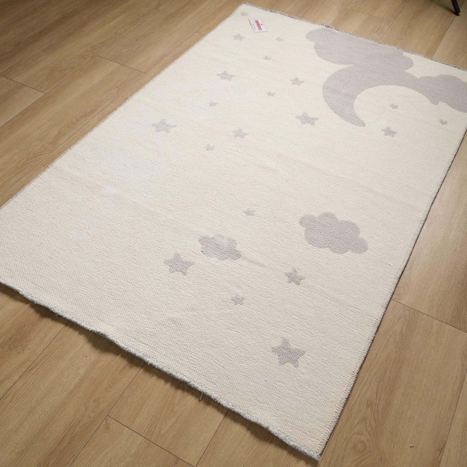 Eco Carpet Mia Cotton Abstract Patterned Baby / Kids Room Machine Woven Carpet