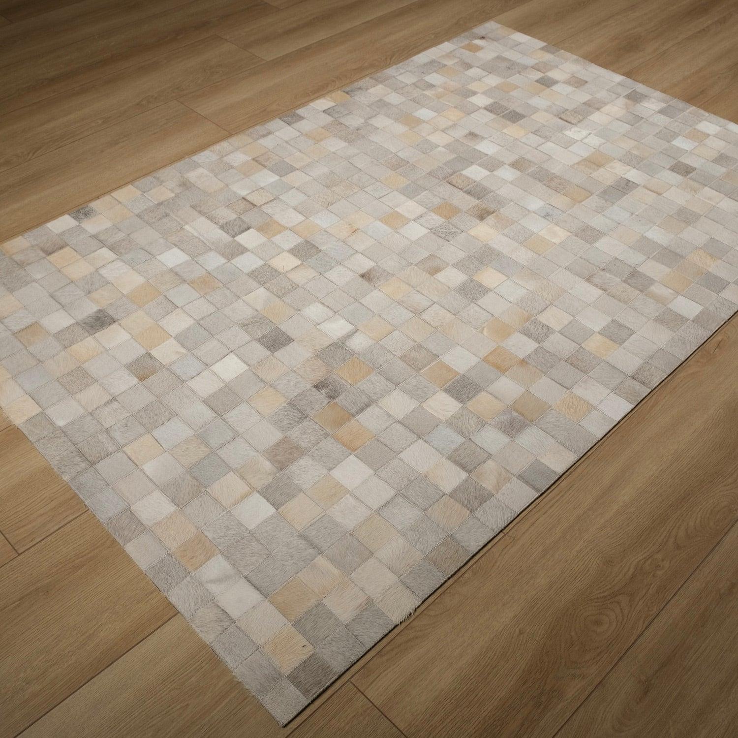 Patchwork Desenli Deri - Post Halı