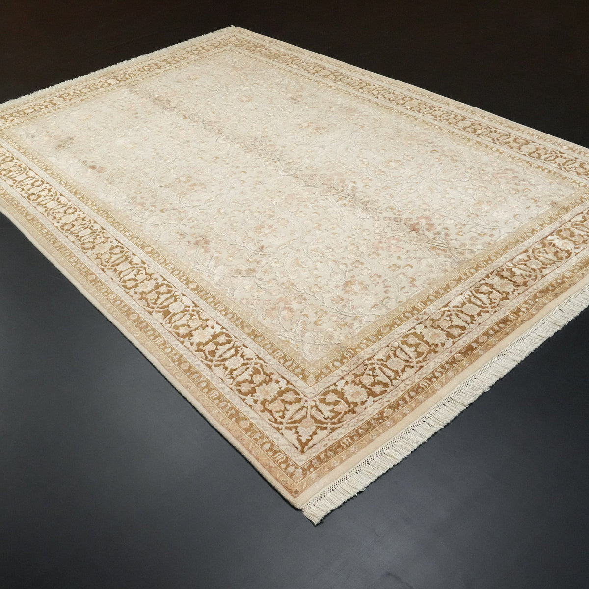 Ahteran Serisi  Krem El Dokuma Hereke Desenli Halı, 207x307 cm — Halıcızade