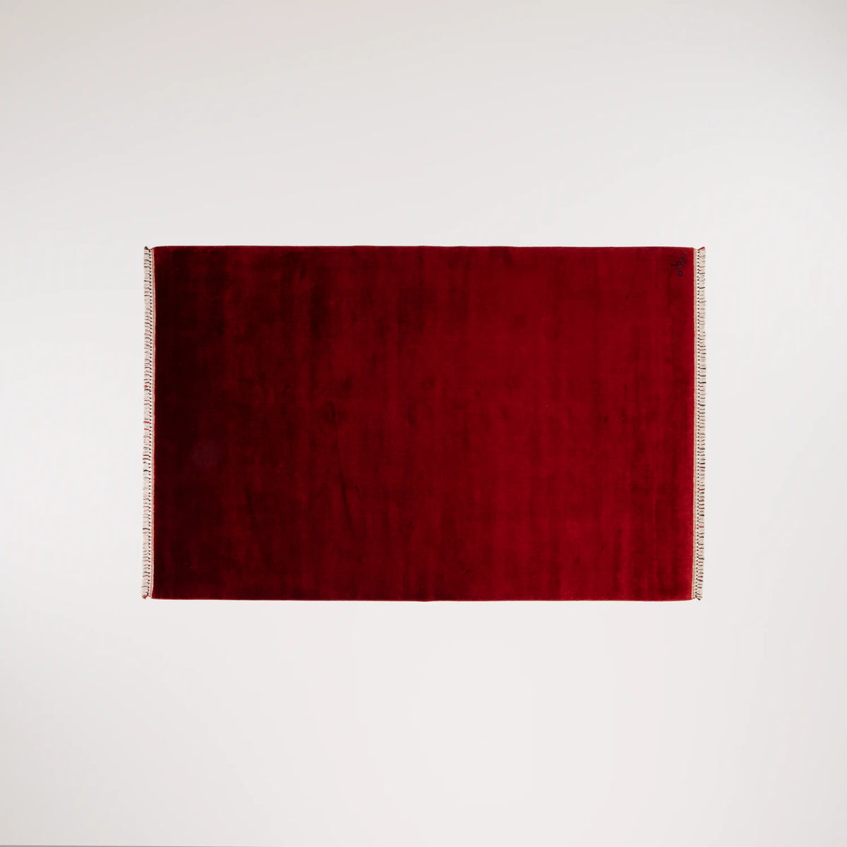 Alzade Serisi Sade Desenli Kırmızı Tencel Tezgah Dokuma Halı — modern tasarım