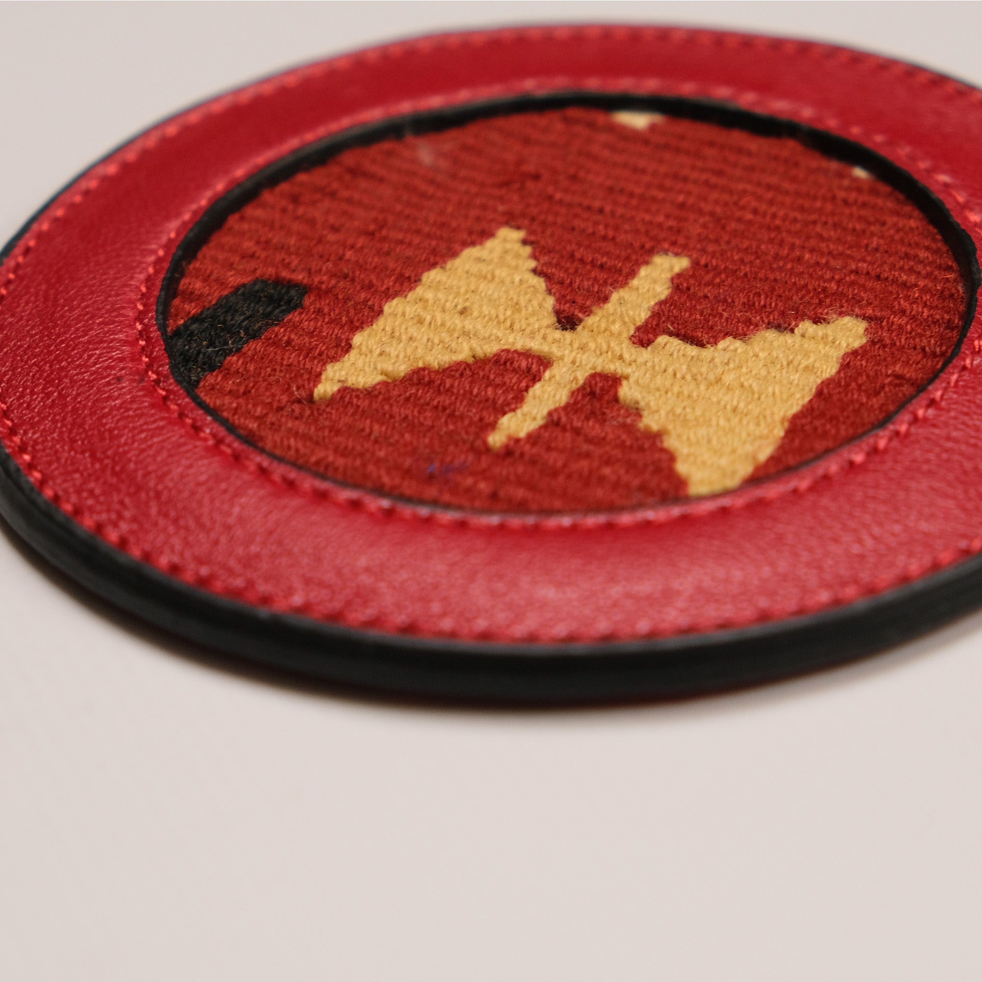 Anatolian Design Leather, Hand Woven Rug Coaster