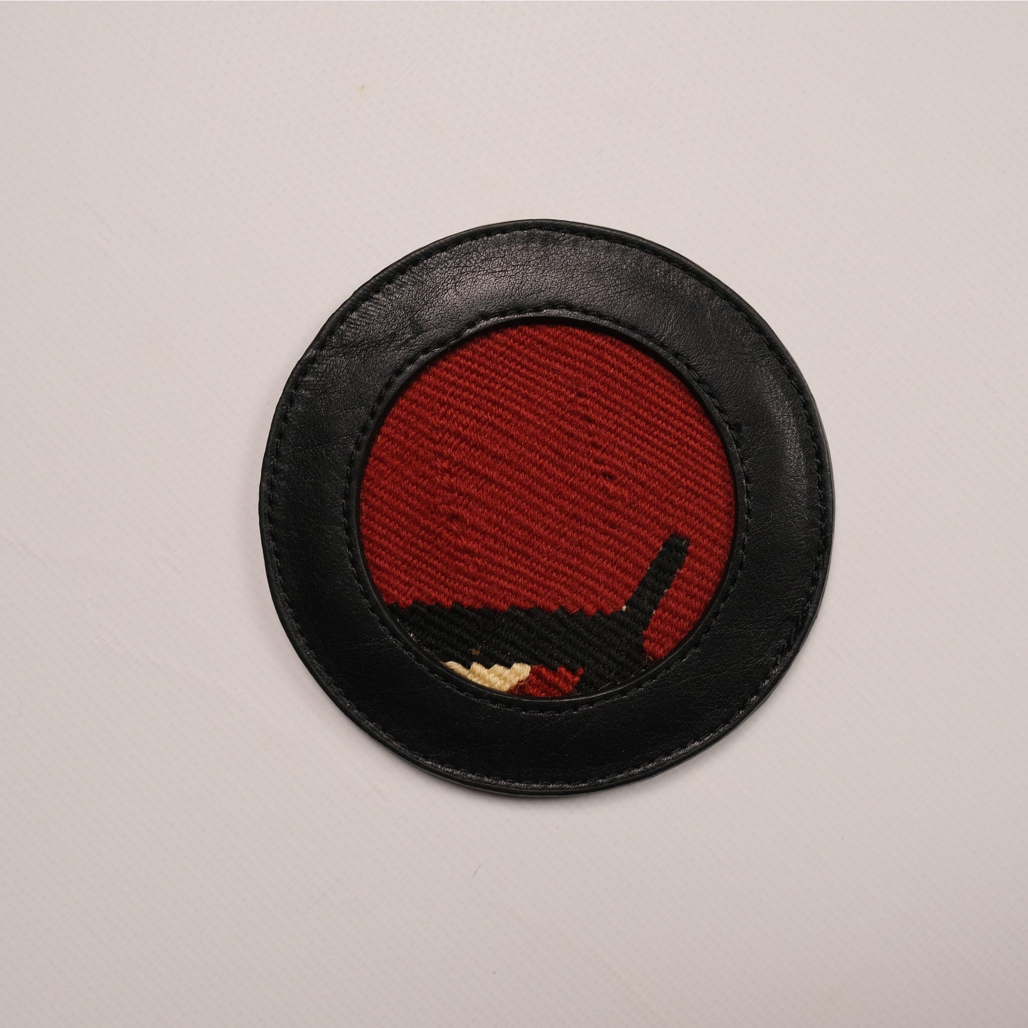 Anatolian Design Leather, Hand Woven Rug Coaster