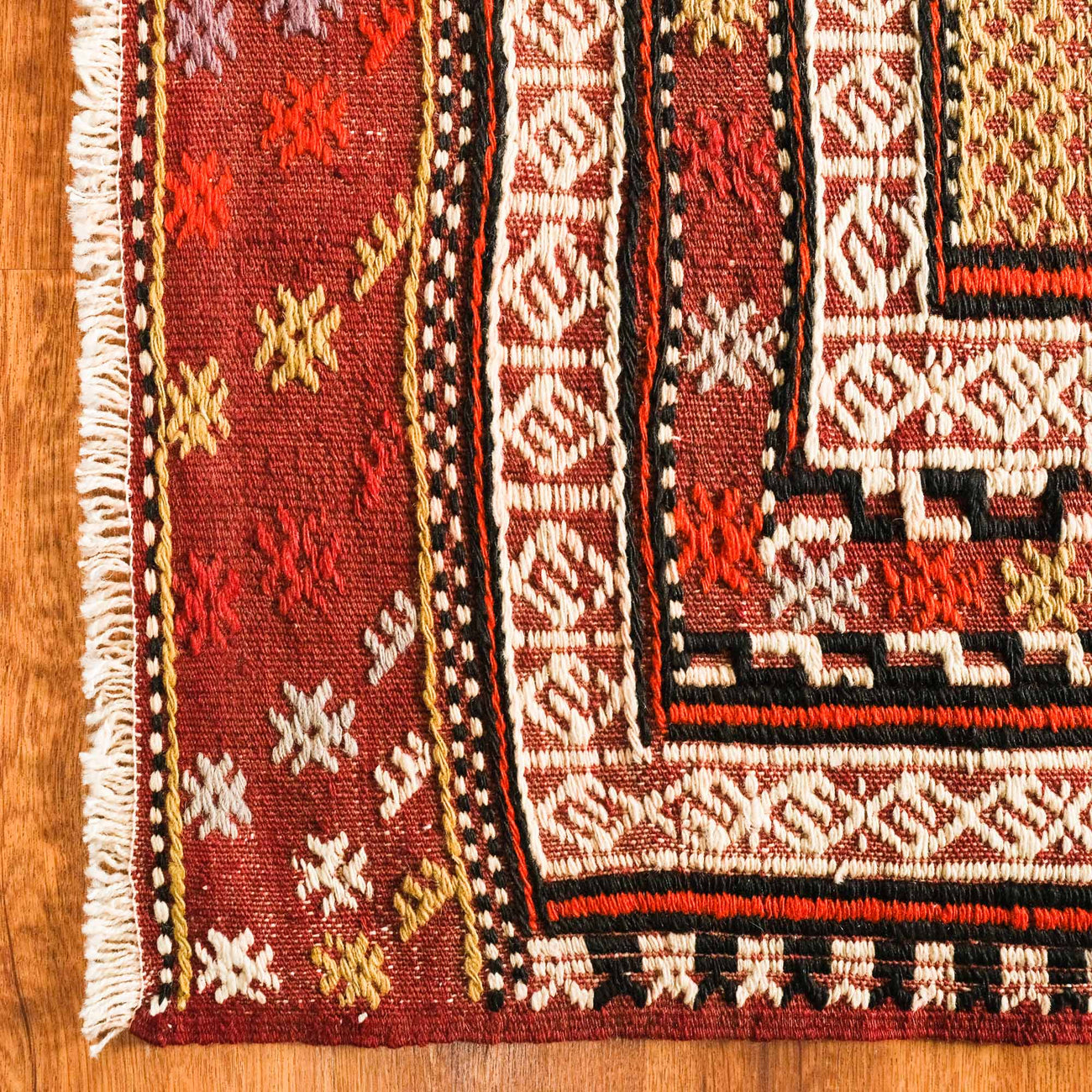 Anadolu Desenli El Dokuma Sandık Eskisi Kazak Cicim Kilim — etnik desenli