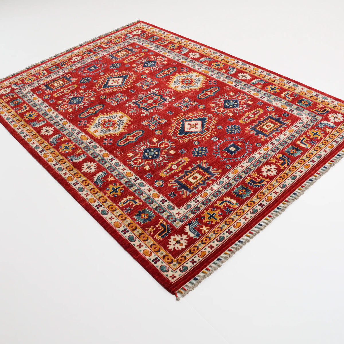 Anadolu Desenli Kırmızı Yün Tezgah Dokuma Halı, 170x240 cm — Halıcızade