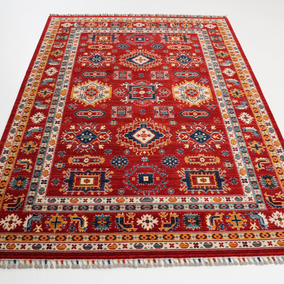 Anadolu Desenli Kırmızı Yün Tezgah Dokuma Halı — 170x240 cm