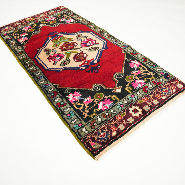 Anadolu Desenli Kırşehir Köy Dokuma Yün Kırmızı Halı Yastık, 55x114 cm — Halıcızade