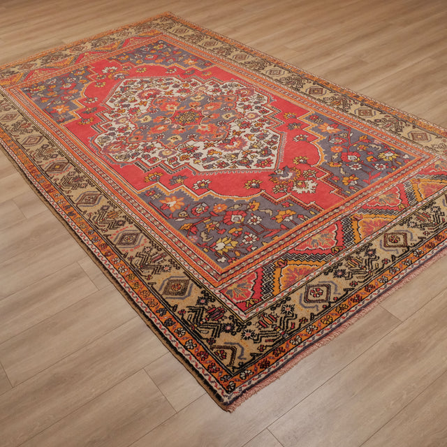 Anadolu Desenli Rengarenk Yün 50 Yaş Köy Dokuma Sandık Eskisi Taşpınar Halı, 206x363 cm — Halıcızade