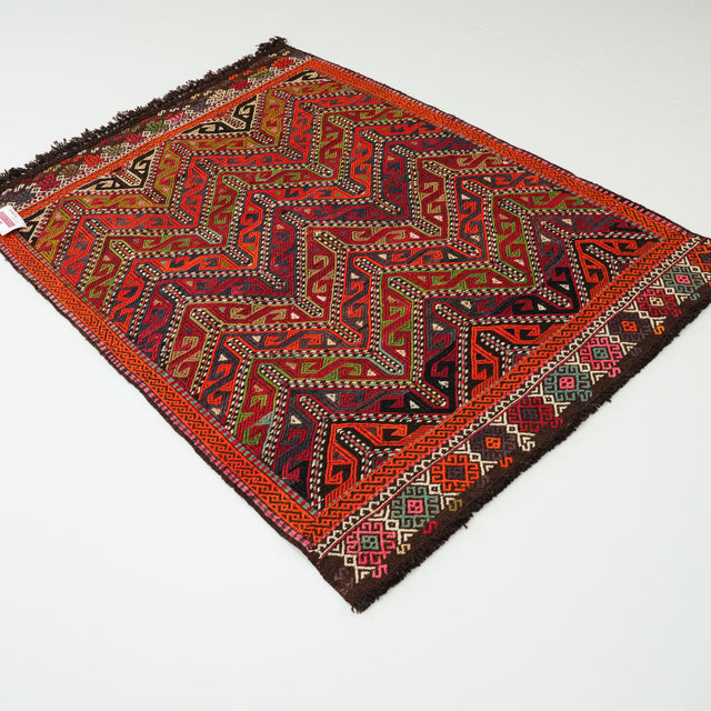 Anadolu desenli Mut Yörük cicim kilimi, rengarenk, 103x141 cm — Halıcızade