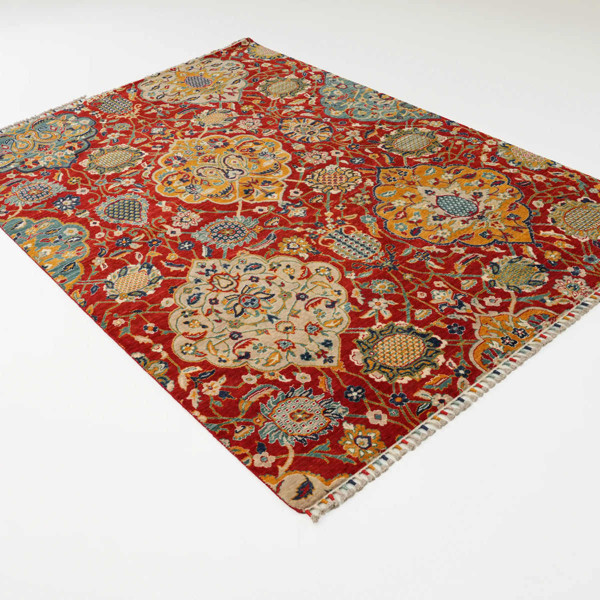 Anadolu Desenli Rengarenk Yün Tezgah Dokuma Halı, 170x240 – 200x300 cm — Halıcızade