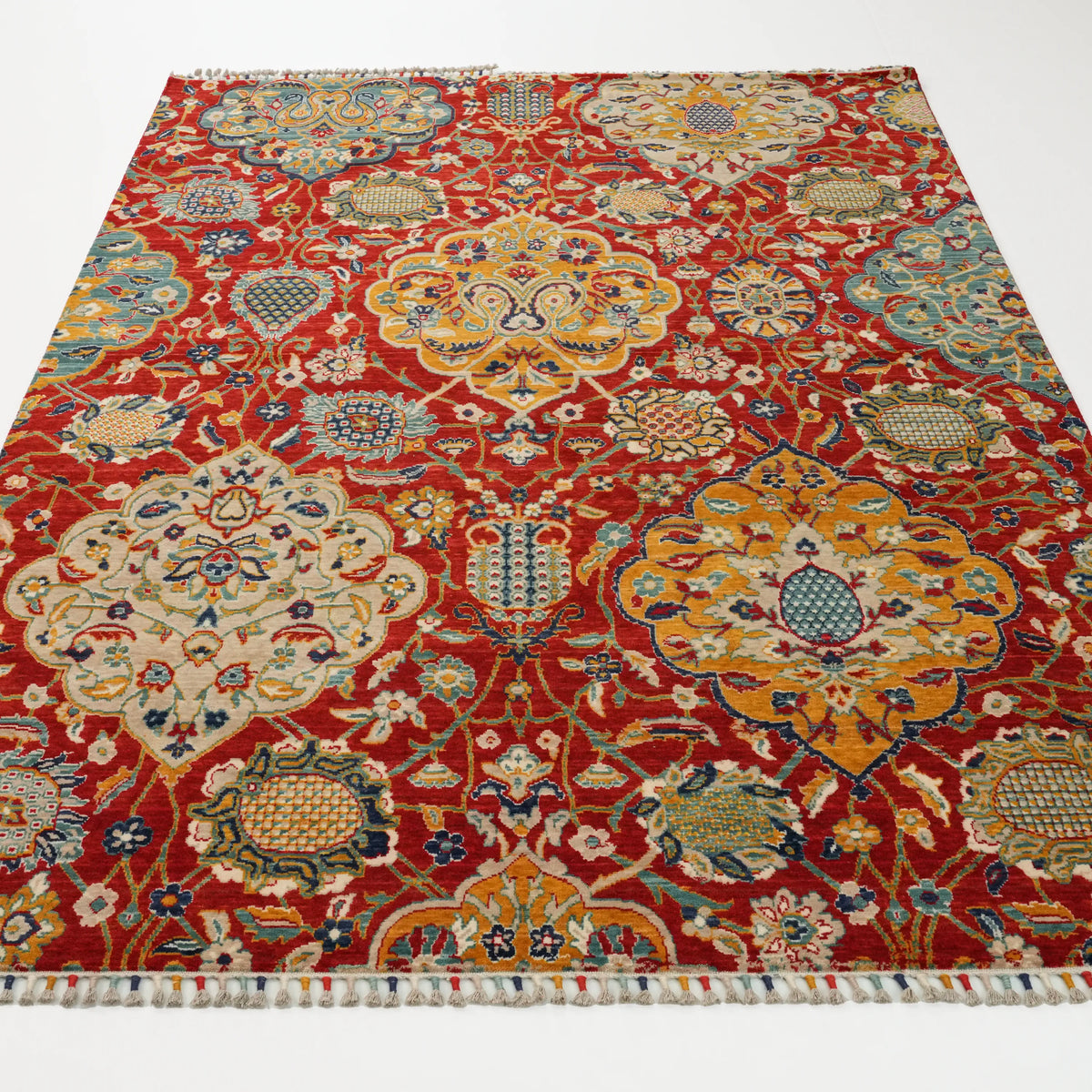 Anadolu Desenli Rengarenk Yün Tezgah Dokuma Halı — 170x240, 200x300 cm