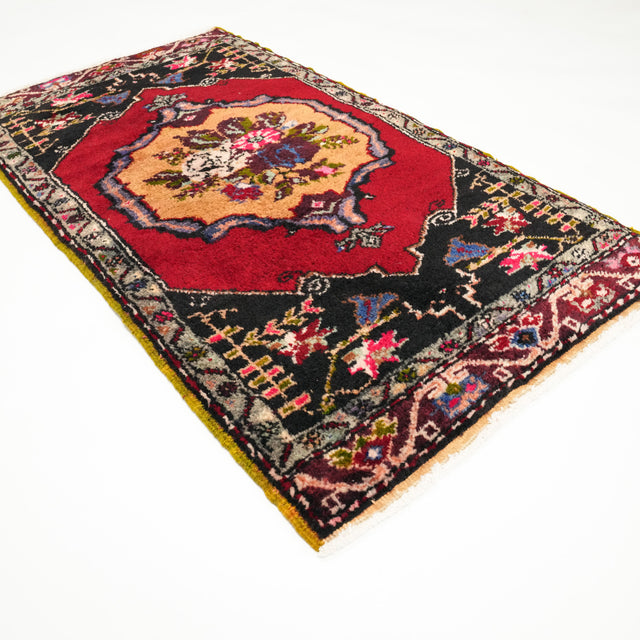 Anadolu Desenli Yün Kırmızı Kırşehir Köy Dokuma Halı Yastık, 59x110 cm — Halıcızade
