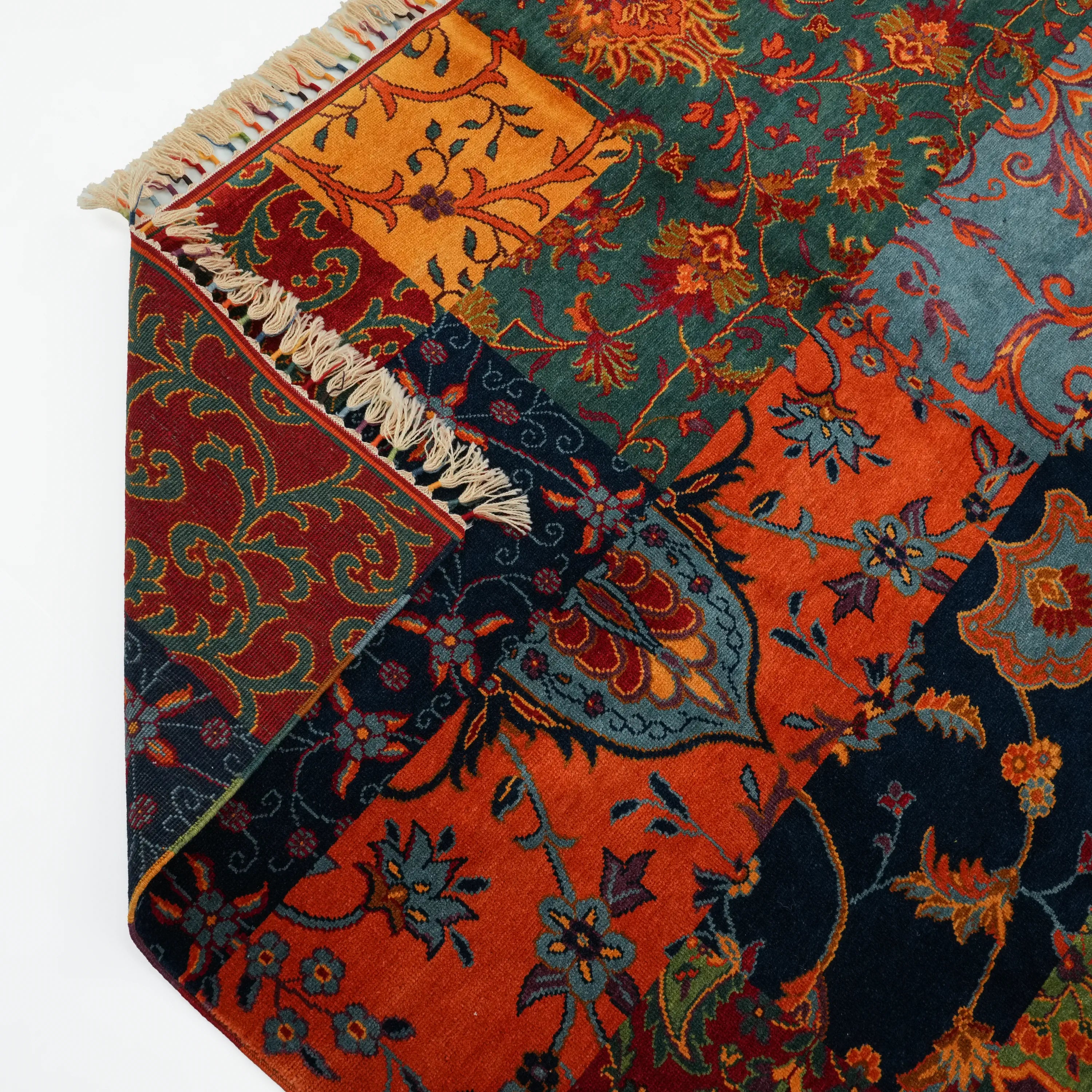 Anadolu Şal Serisi El Dokuma Patchwork Desenli Rengarenk Yün Rug