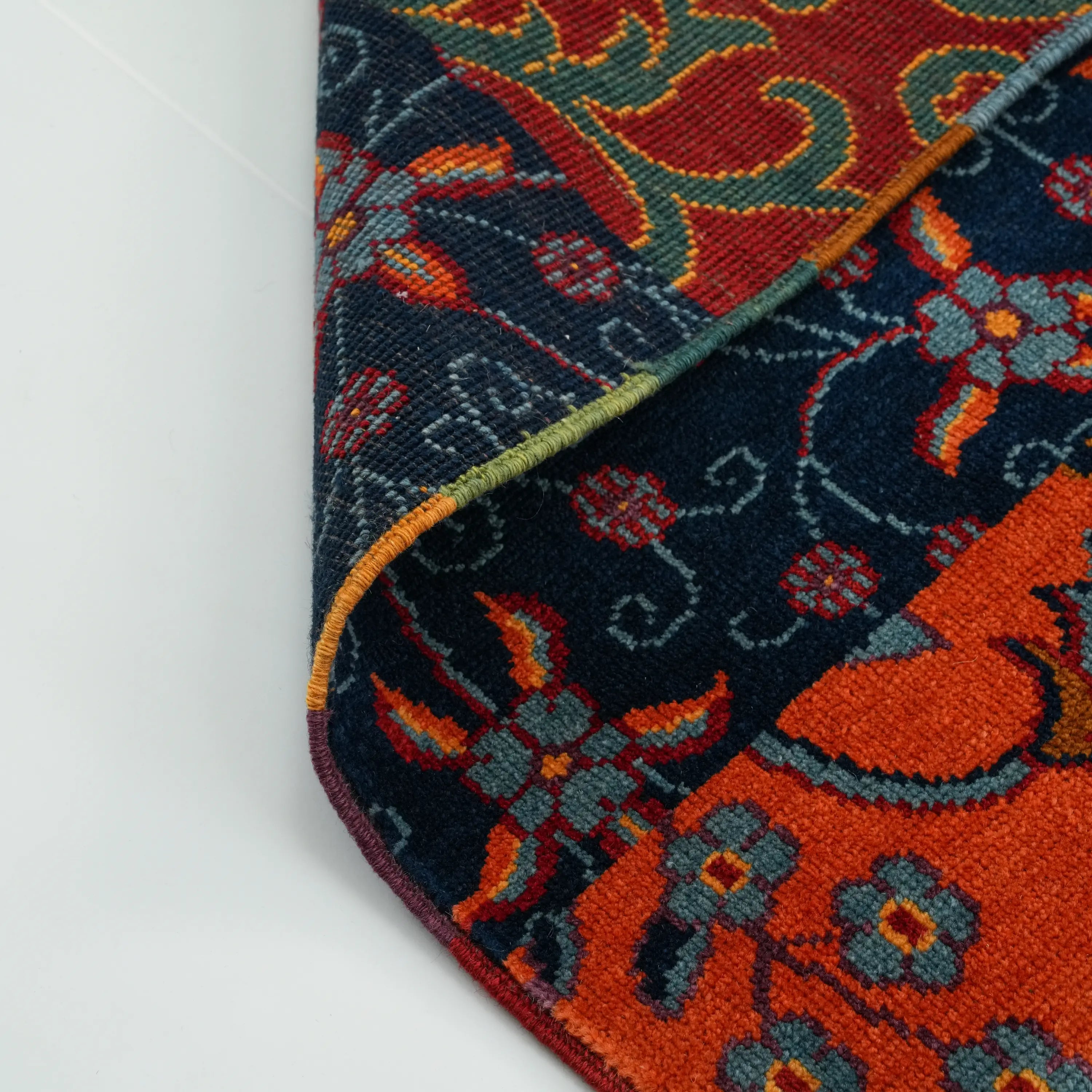 Anadolu Şal Serisi El Dokuma Patchwork Desenli Rengarenk Yün Rug