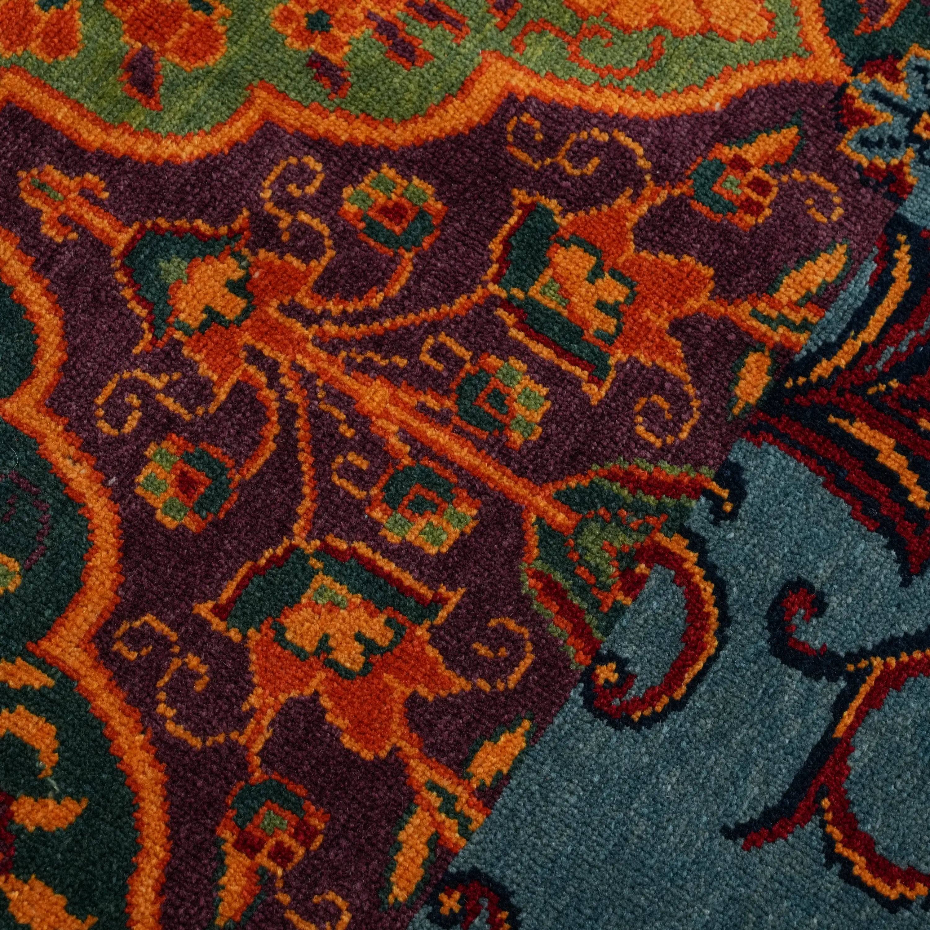 Anadolu Şal Serisi El Dokuma Patchwork Desenli Rengarenk Yün Rug