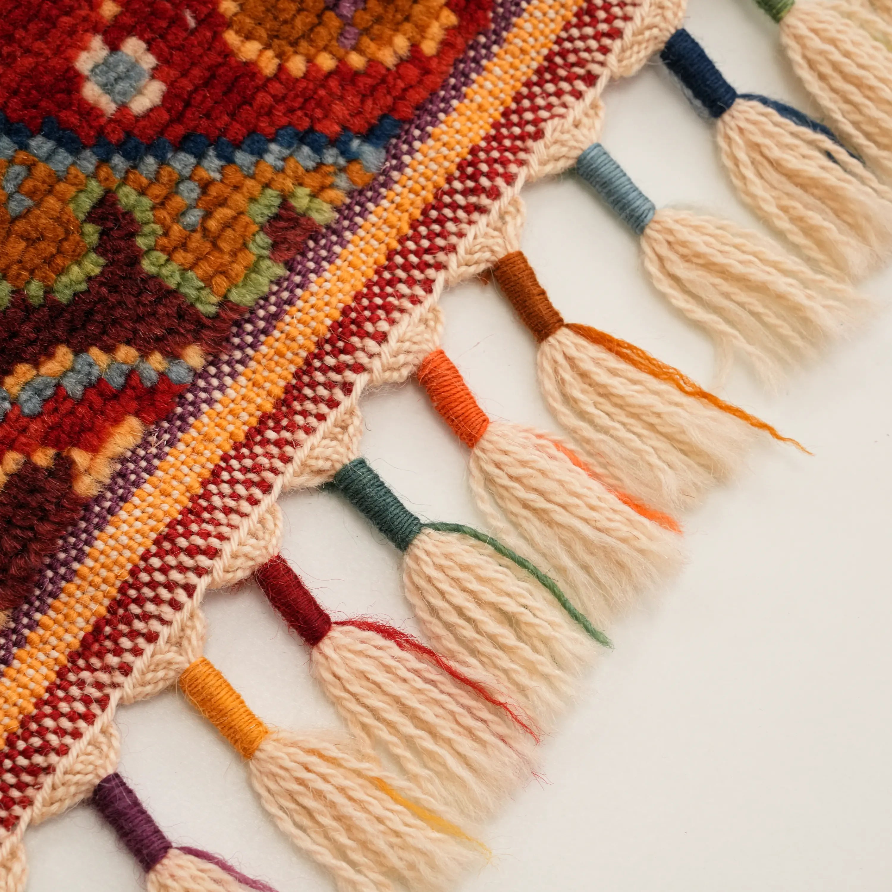 Anadolu Şal Serisi El Dokuma Patchwork Desenli Rengarenk Yün Halı