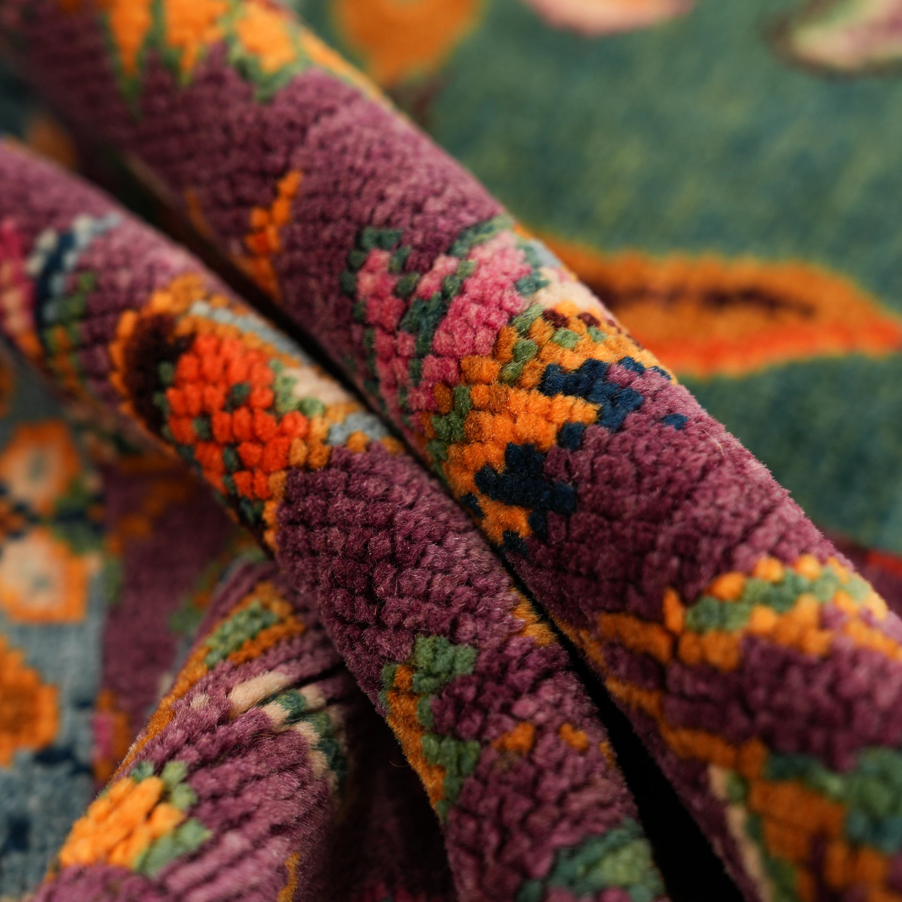 Anatolian Shawl Series Handwoven Patchwork Pattern Wool colorful Rug