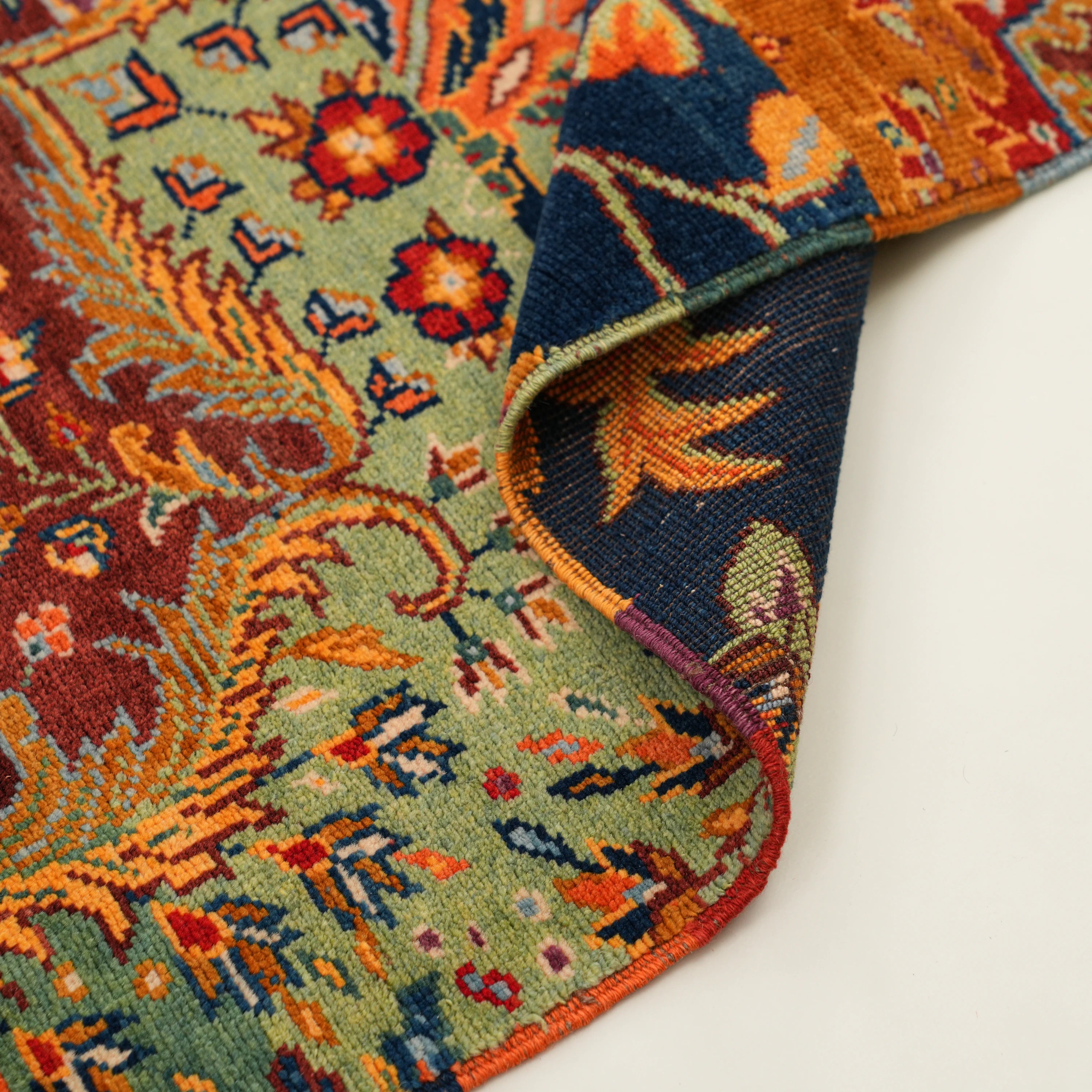 Anatolian Shawl Series Handwoven Patchwork Pattern Wool colorful Rug