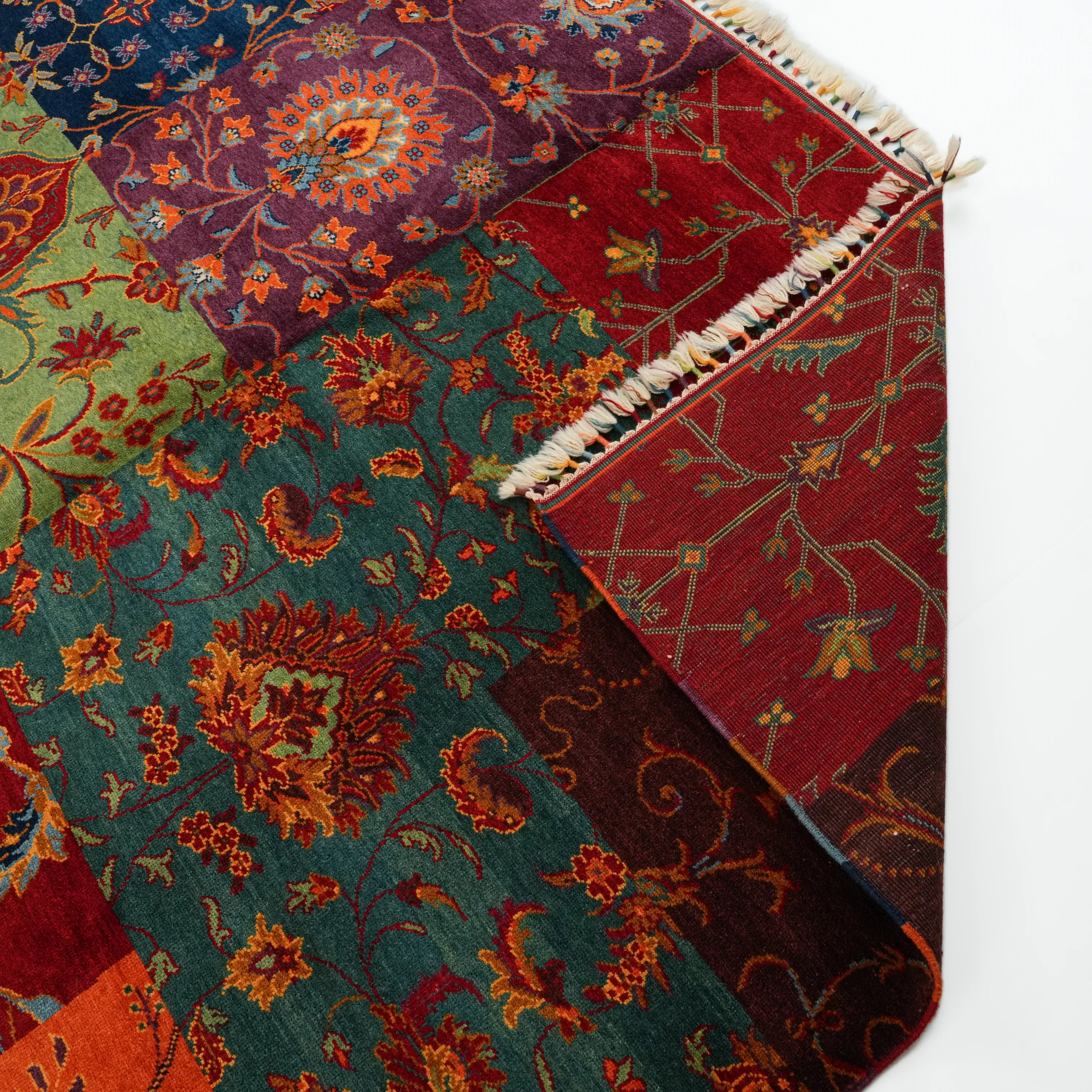 Anadolu Şal Series Handwoven Patchwork Pattern Wool Colorful Rug