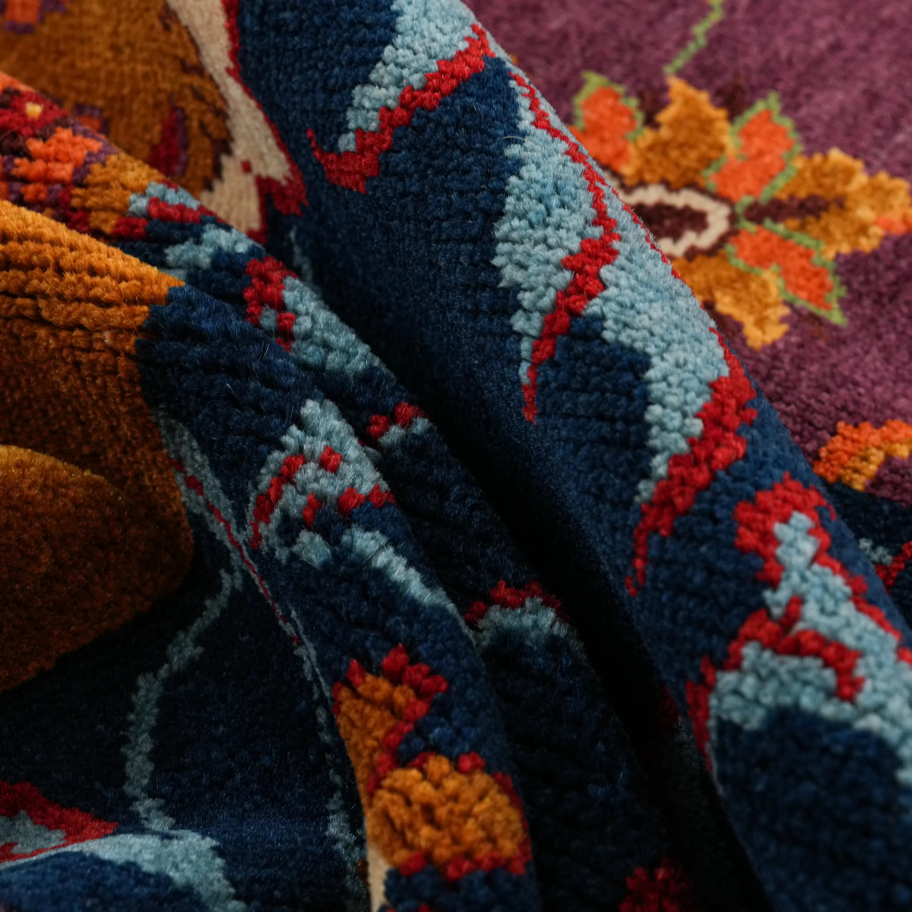 Anadolu Şal Series Handwoven Patchwork Pattern Wool Colorful Rug