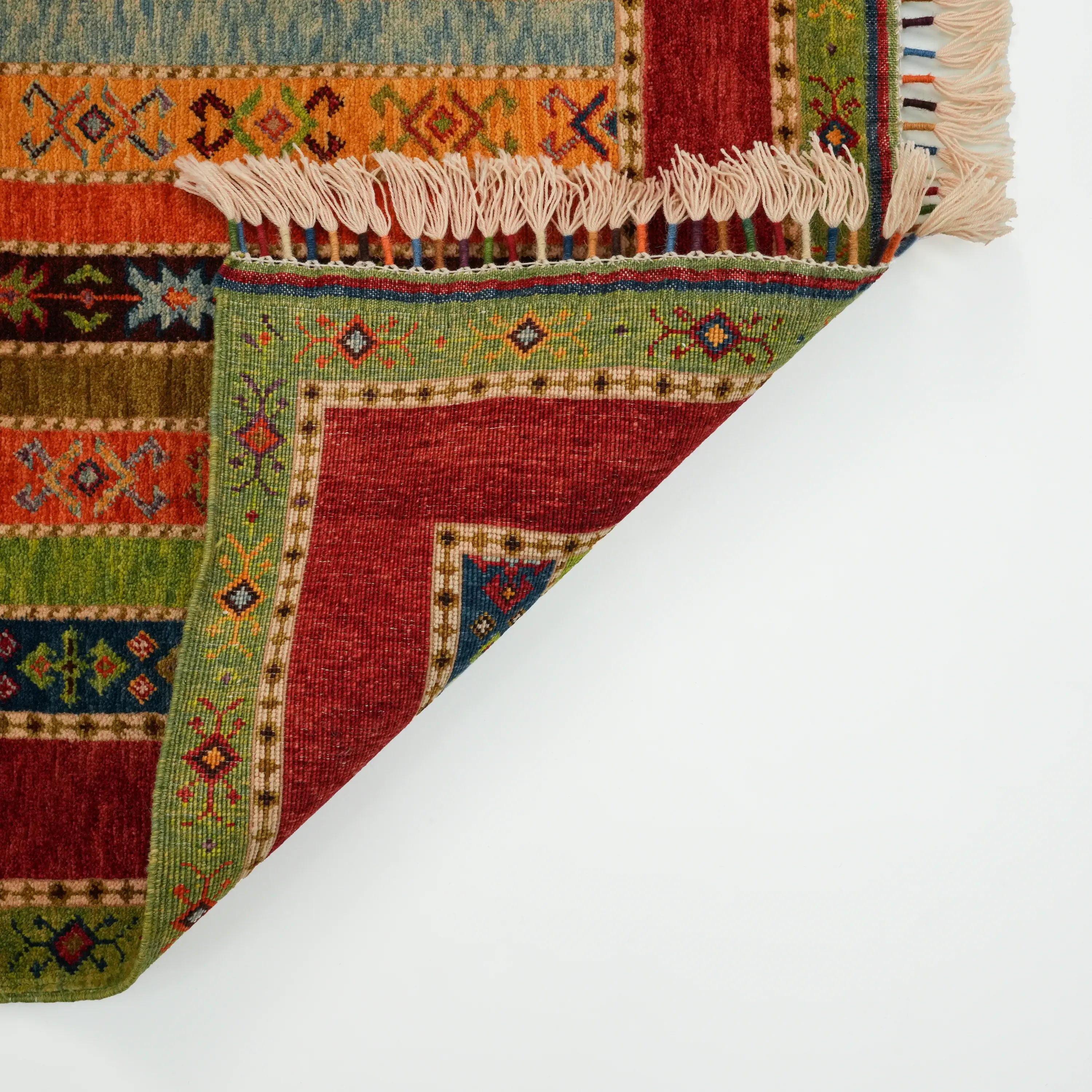 Anadolu Şal Serisi El Dokuma Rengarenk Sivas Zara Desenli Yün Halı