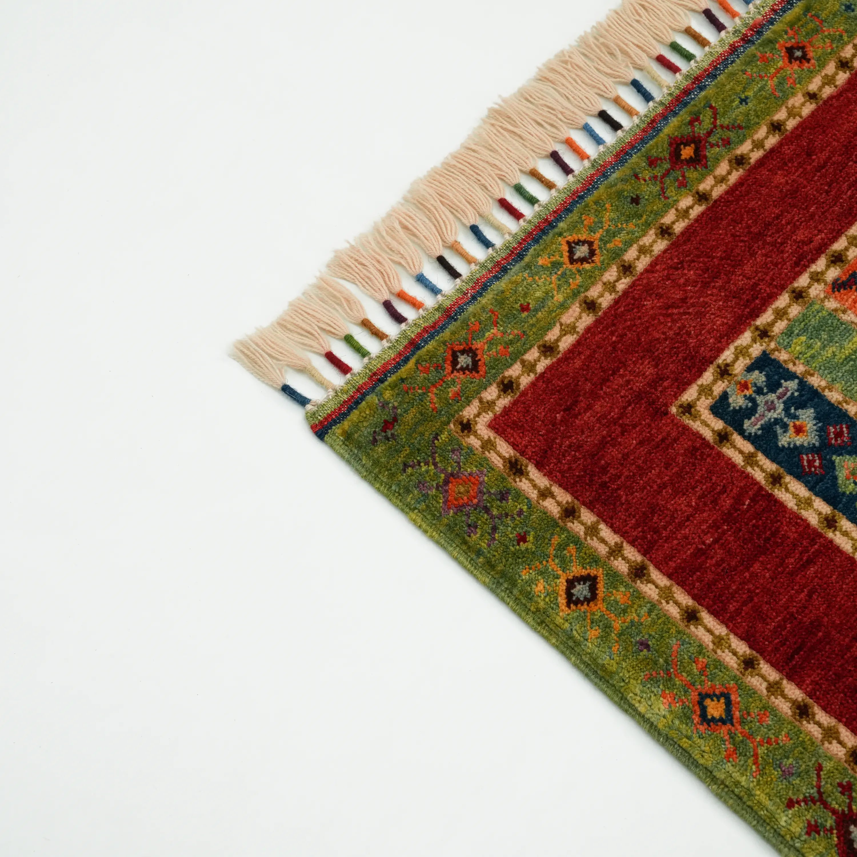 Anadolu Şal Serisi El Dokuma Rengarenk Sivas Zara Desenli Yün Halı