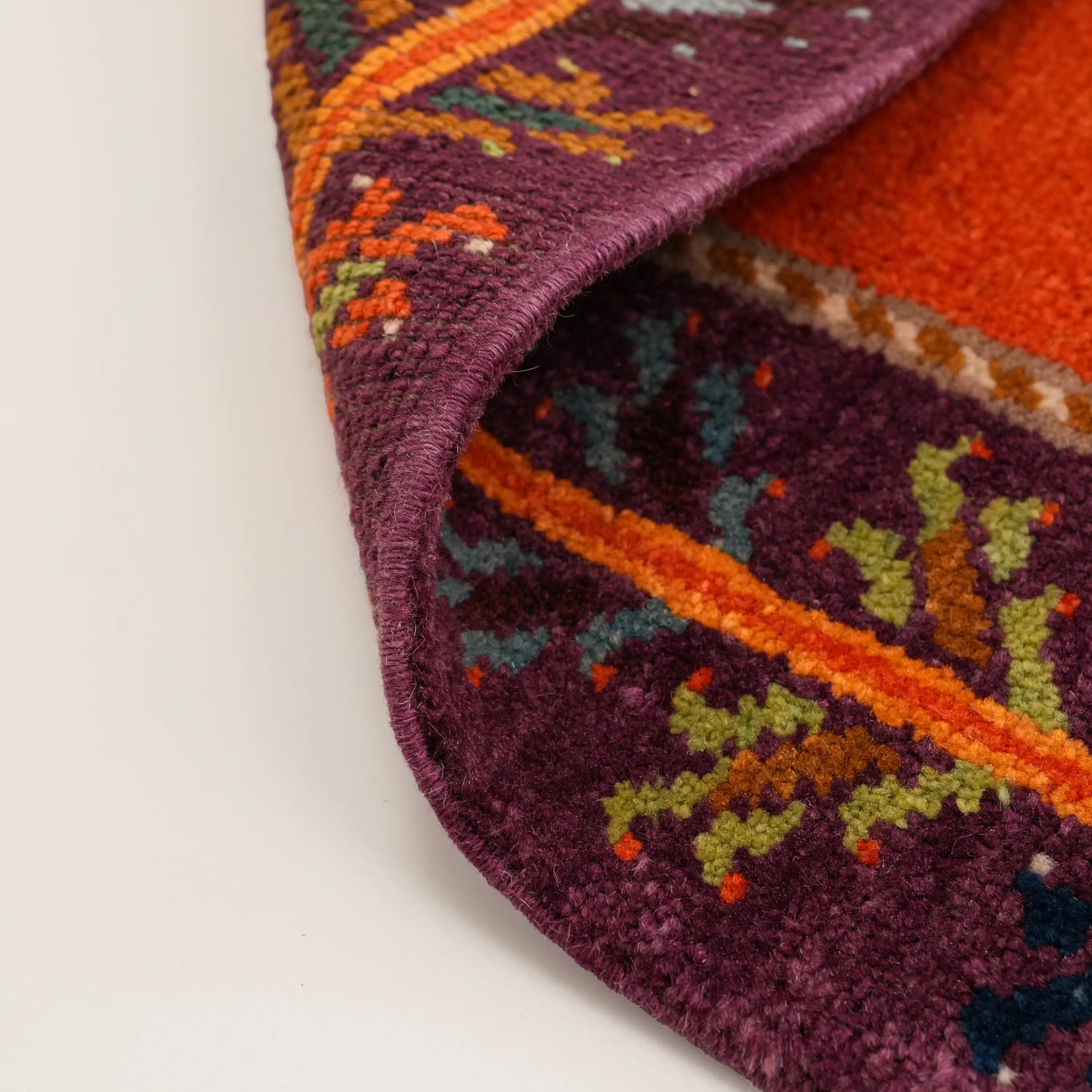 Anadolu Şal Serisi El Dokuma Şal Desenli Rengarenk Yün Halı