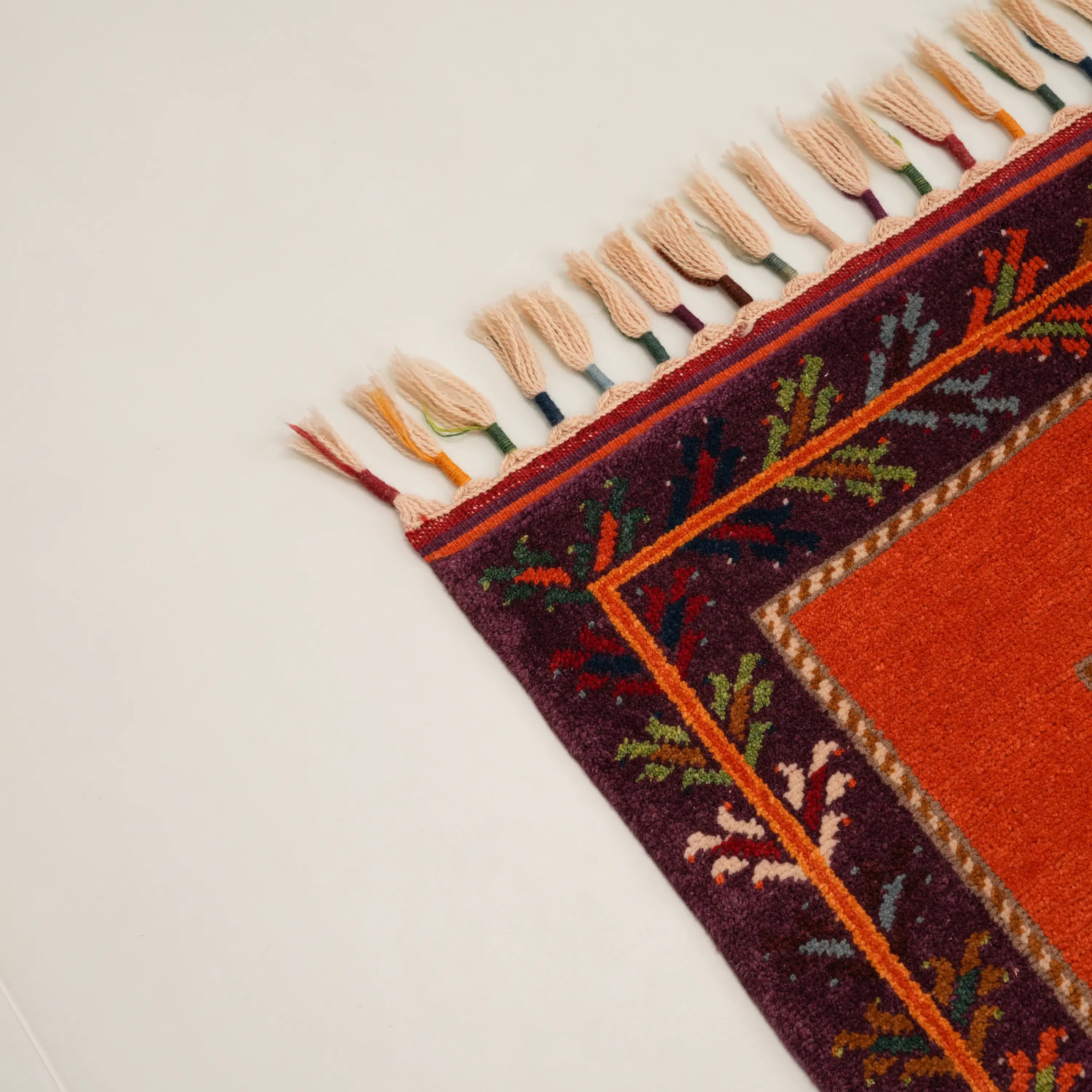 Anadolu Şal Serisi El Dokuma Şal Desenli Rengarenk Yün Halı