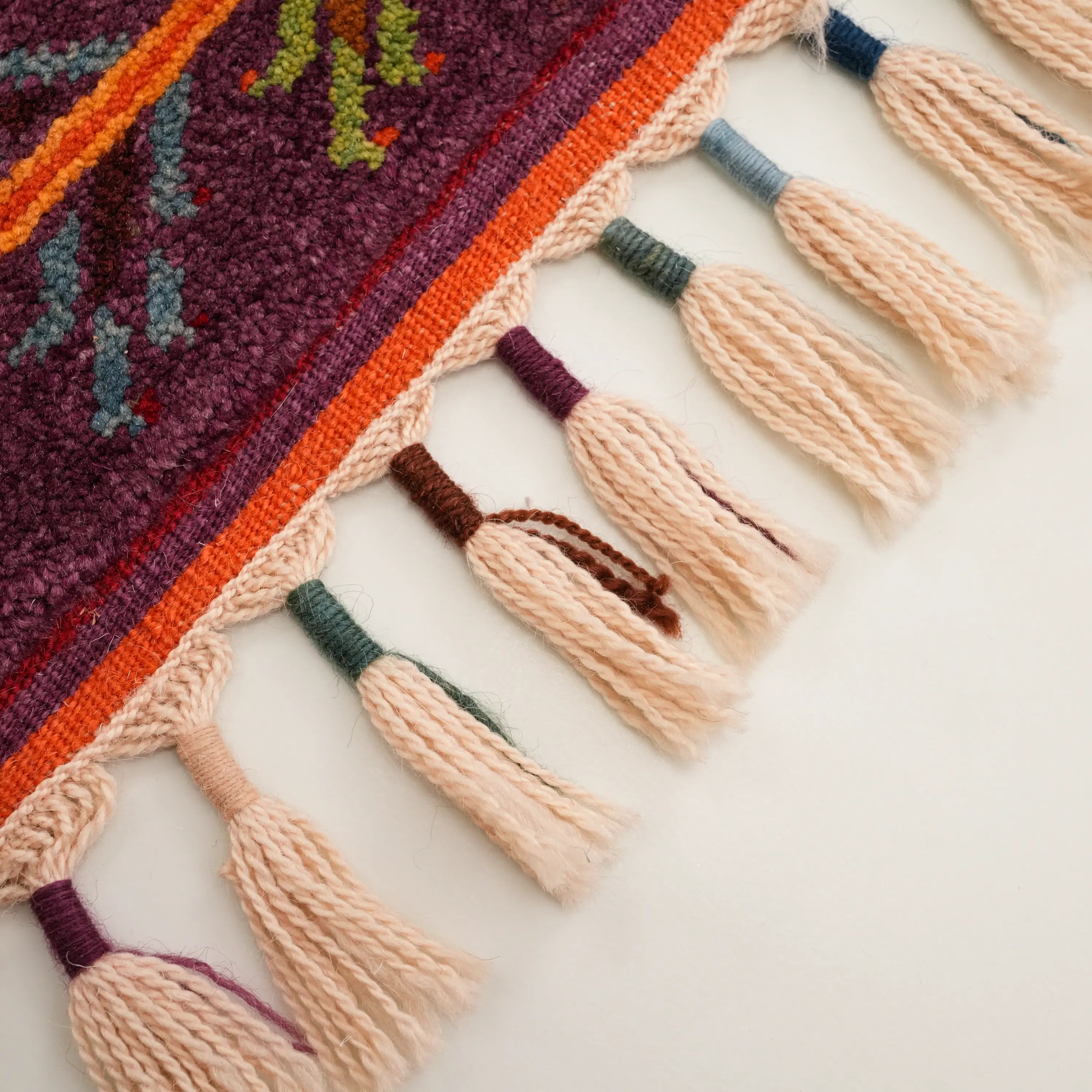 Anadolu Şal Serisi El Dokuma Şal Desenli Rengarenk Yün Halı