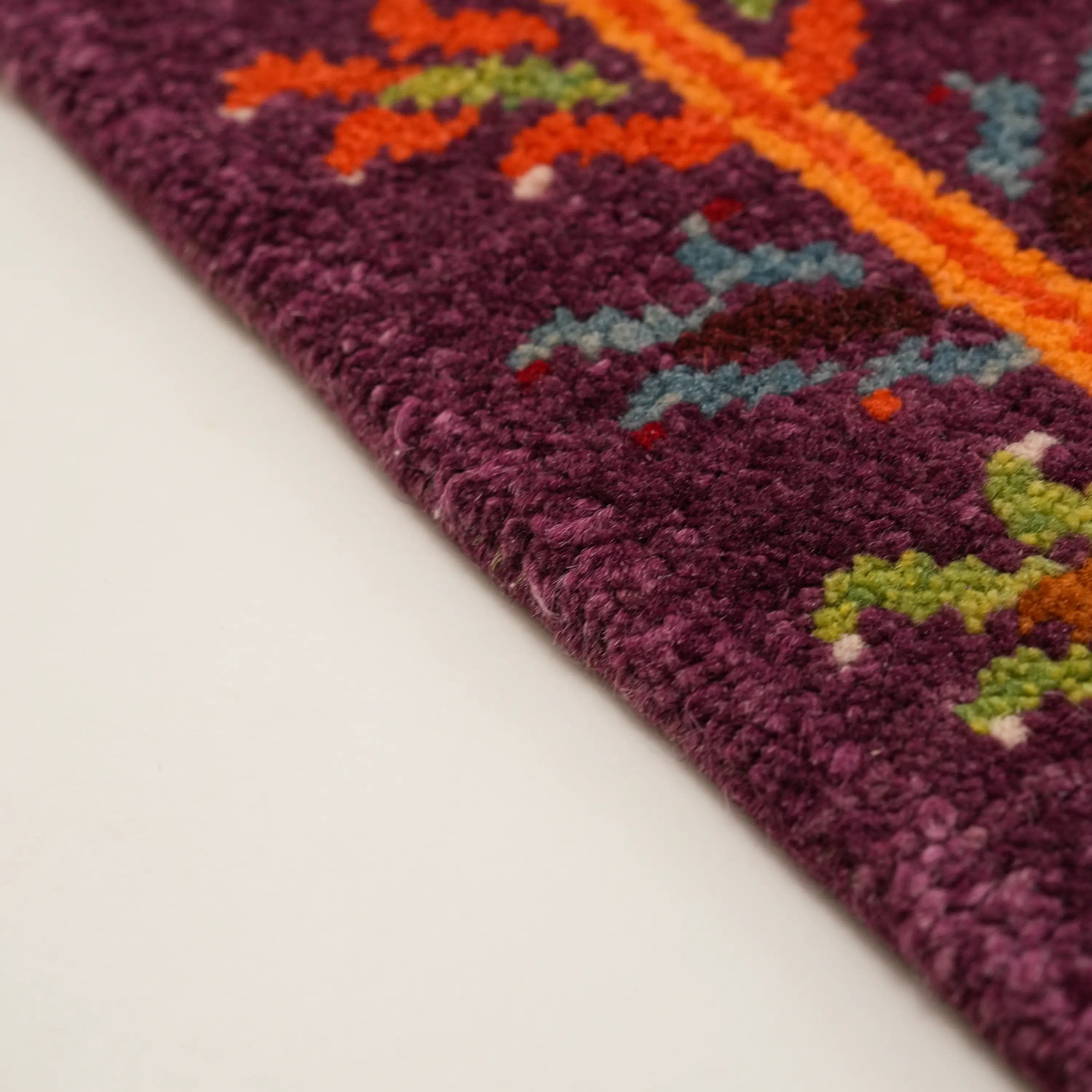 Anadolu Şal Serisi El Dokuma Şal Desenli Rengarenk Yün Halı