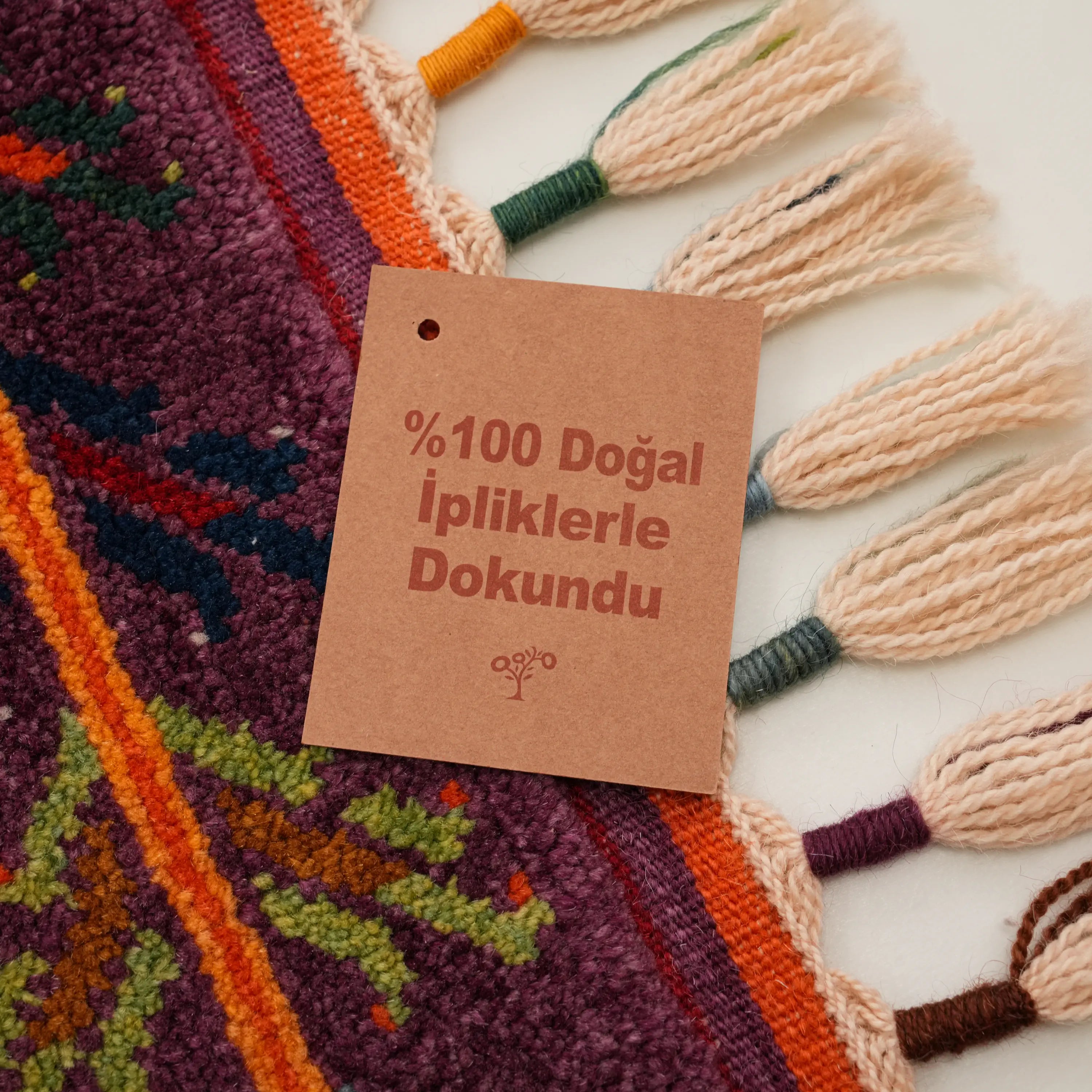 Anadolu Şal Serisi El Dokuma Şal Desenli Rengarenk Yün Halı