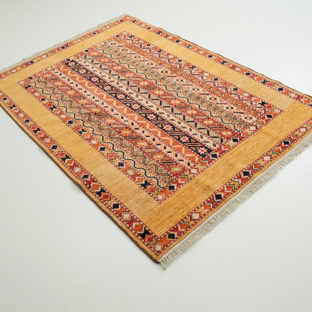 Anadolu Şal Serisi El Dokuma Sivas Zara Desenli Sarı Yün Halı, 124x178 cm — Halıcızade