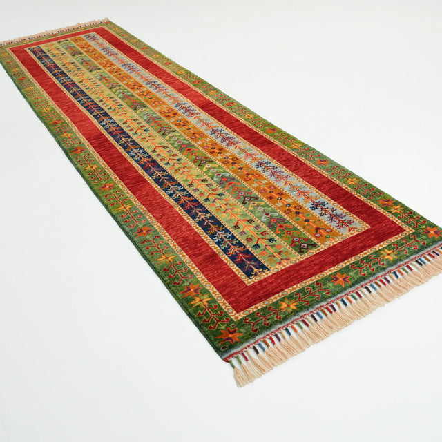 Anadolu Şal Serisi El Dokuma Sivas Zara Desenli Yün Halı, rengarenk, 85x301 cm — Halıcızade