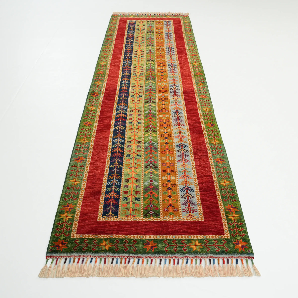 Anadolu Şal Serisi El Dokuma Sivas Zara Desenli Yün Halı — 85x301 cm