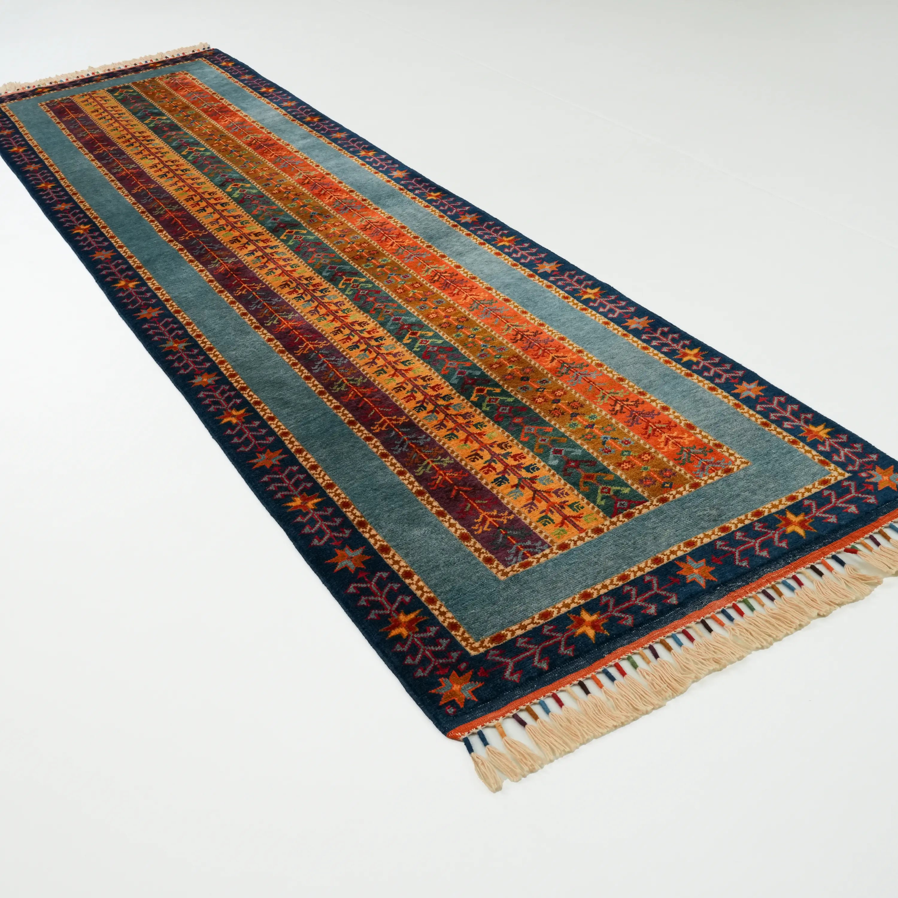 Anadolu Şal Series Handwoven Sivas Zara Patterned Wool Colorful Rug