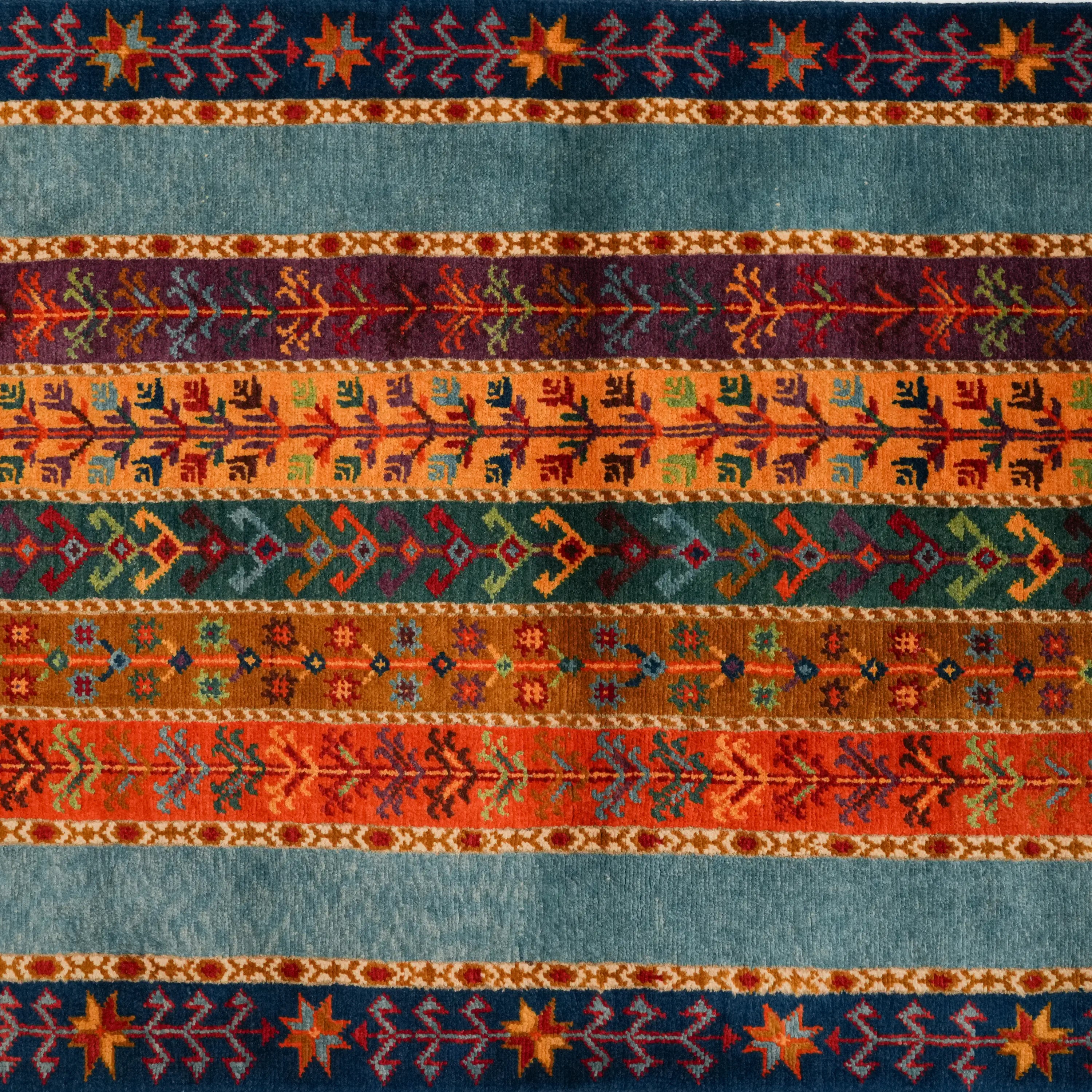 Anadolu Şal Series Handwoven Sivas Zara Patterned Wool Colorful Rug