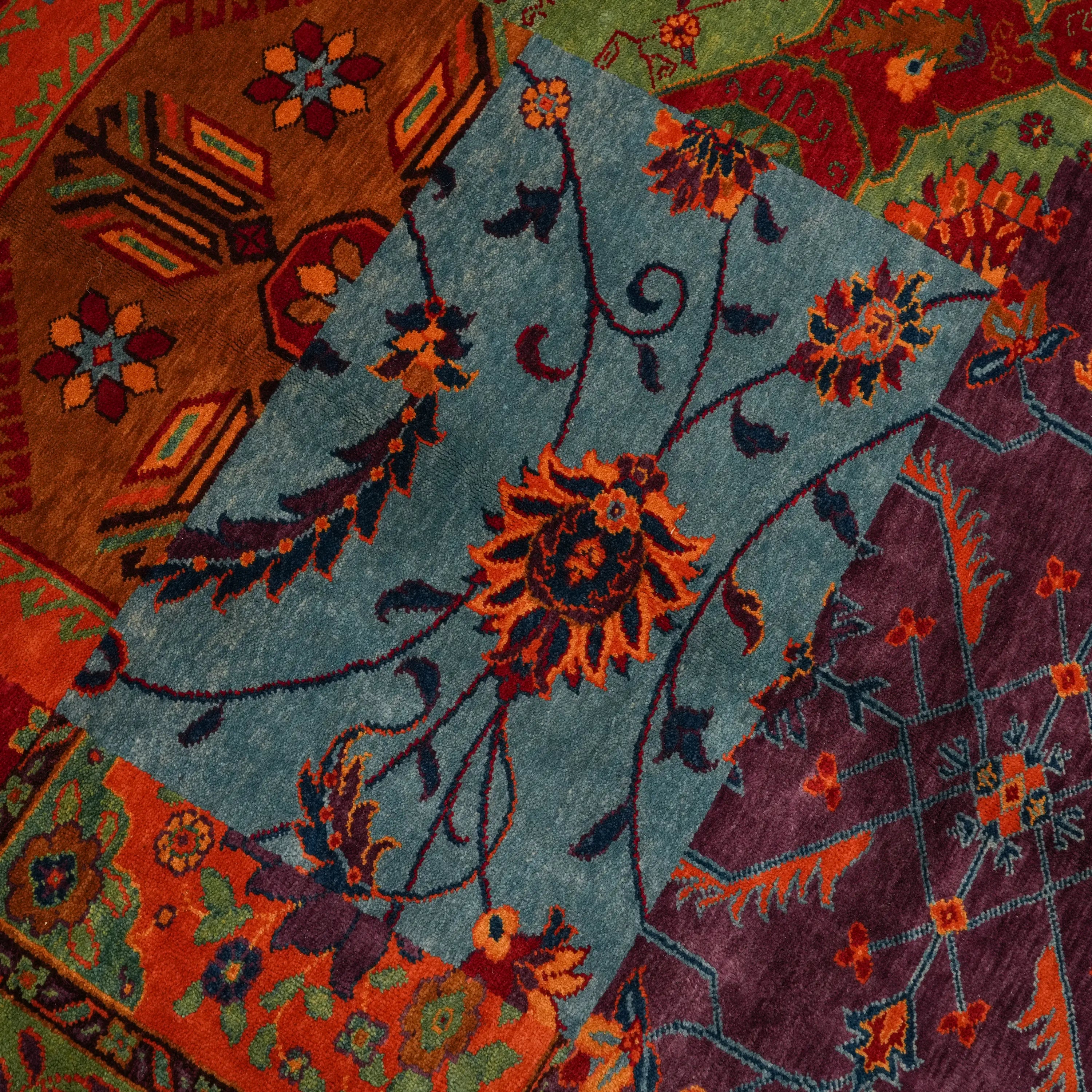 Anadolu Şal Series Handwoven Wool Patchwork Pattern Rug