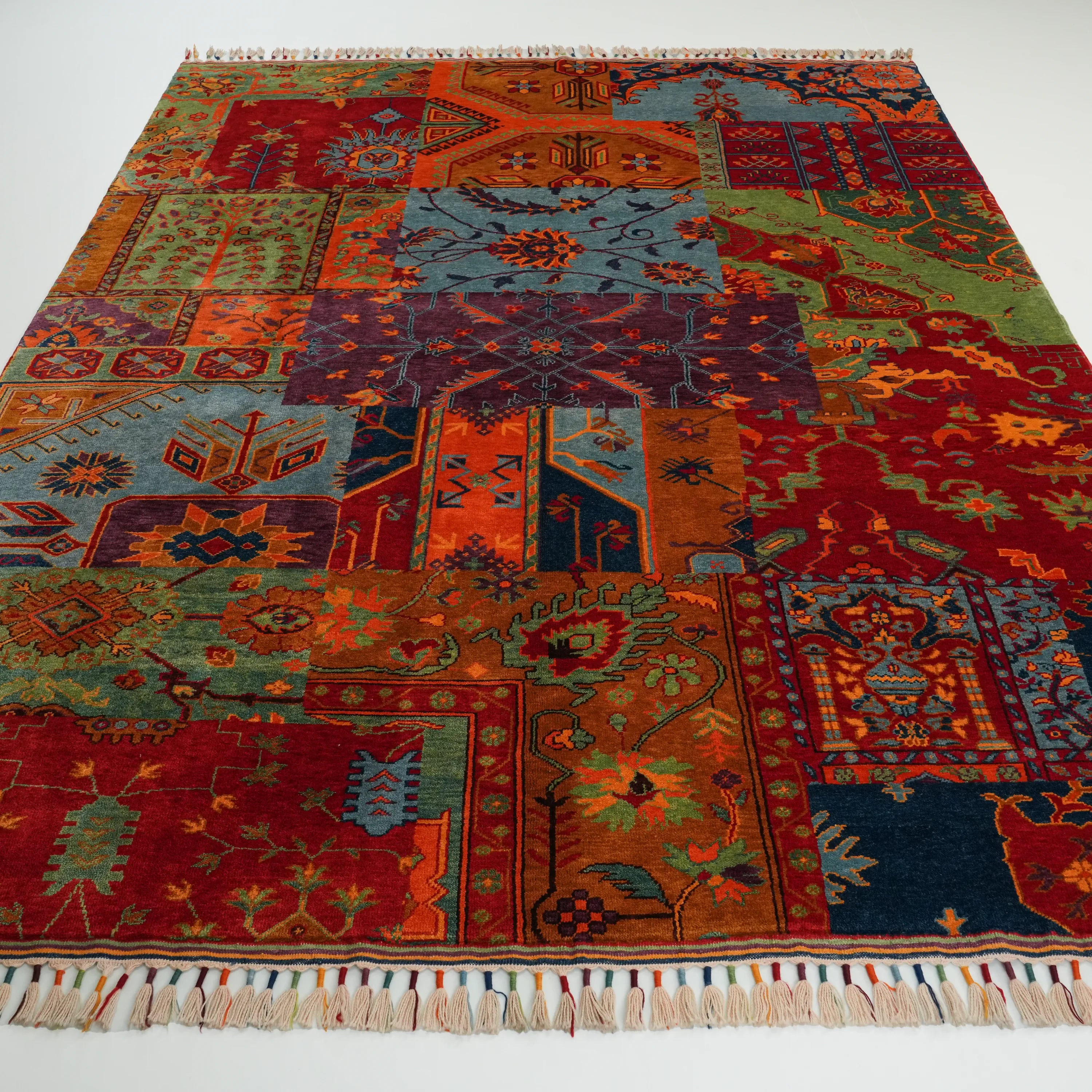 Anadolu Şal Series Handwoven Wool Patchwork Pattern Rug