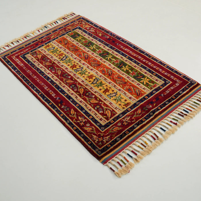 Anadolu Şal Serisi El Dokuma Yün Rengarenk Halı, 82x118 cm — Halıcızade
