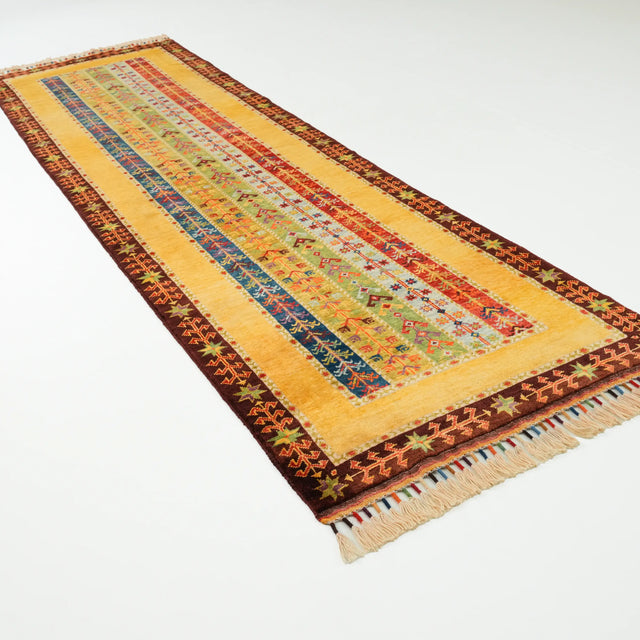 Anadolu Şal Serisi El Dokuma Yün Sivas Zara Desenli Halı, rengarenk, 85x301 cm — Halıcızade