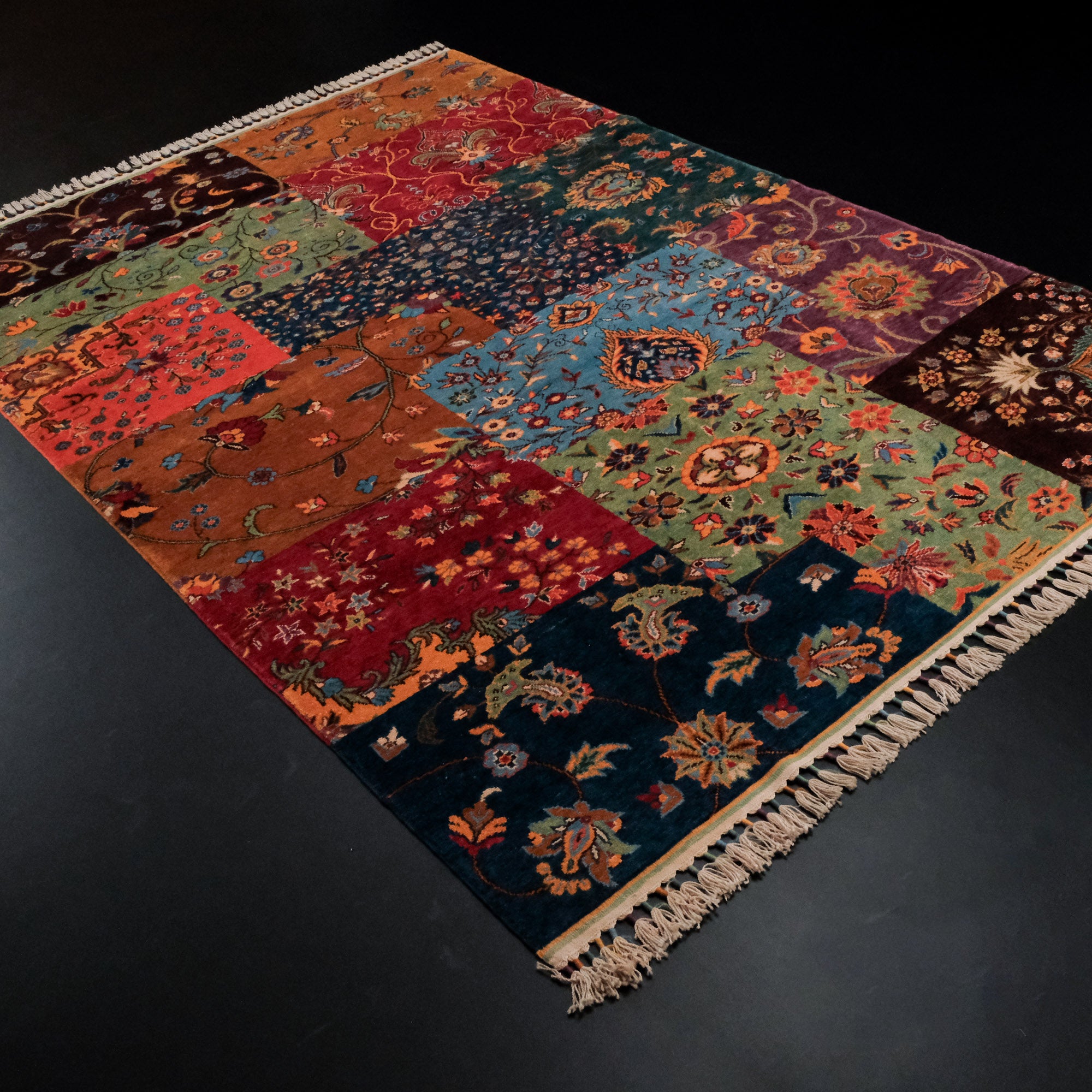 Patchwork Design Hand Woven Carpet