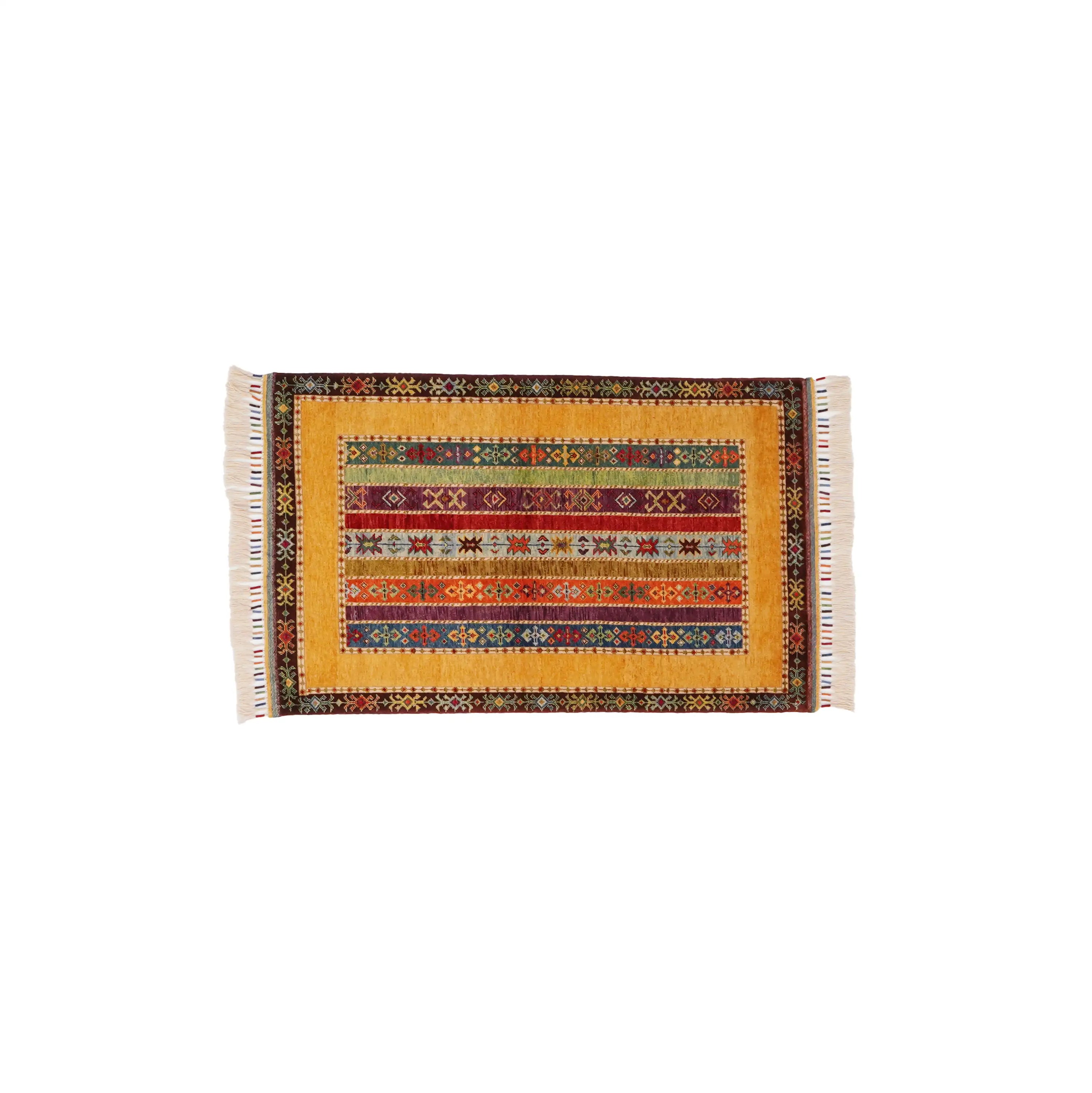 Anadolu Şal Series Colorful Handwoven Sivas Zara Patterned Wool Rug