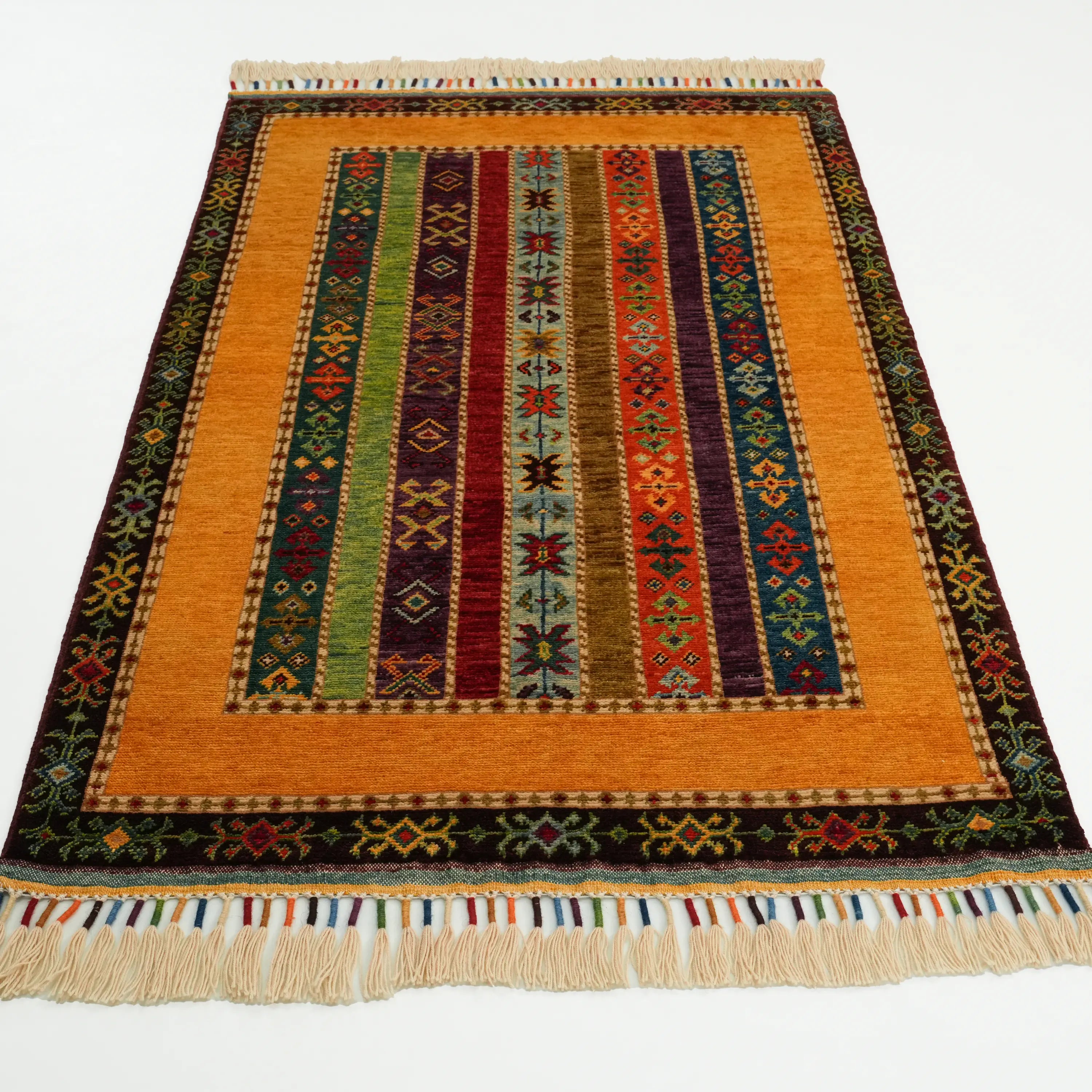 Anadolu Şal Series Colorful Handwoven Sivas Zara Patterned Wool Rug