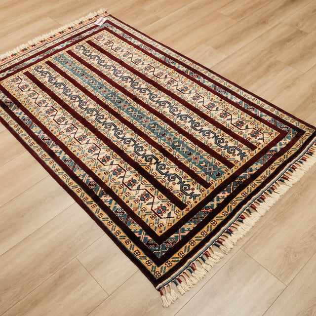 Anadolu Şal Serisi Sivas Zara Desenli El Dokuma Yün Halı, rengarenk, 125x190 cm — Halıcızade