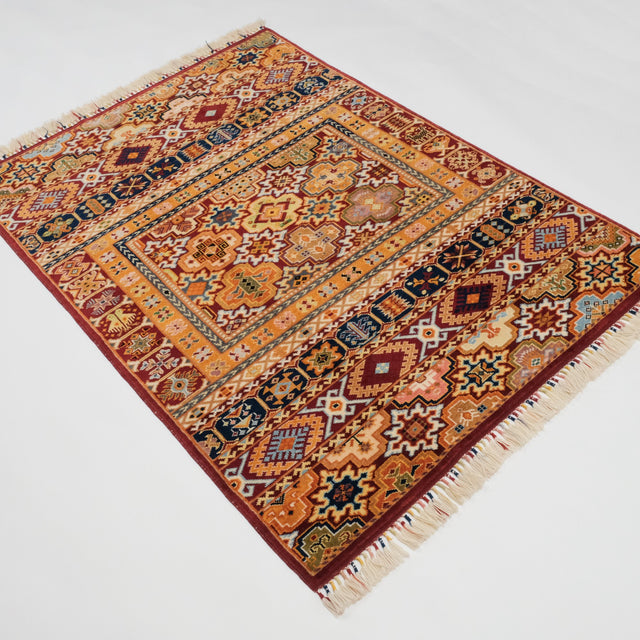 Anadolu Şal Serisi Sivas Zara Desenli El Dokuma Yün Halı, rengarenk, 121x170 cm — Halıcızade