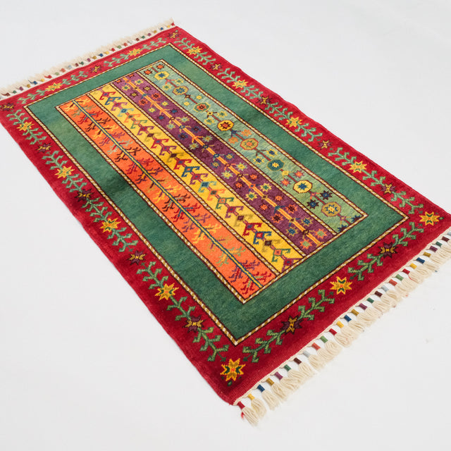 Anadolu Şal Serisi Sivas Zara Desenli El Dokuma Yün Halı, rengarenk, 82x133 cm — Halıcızade