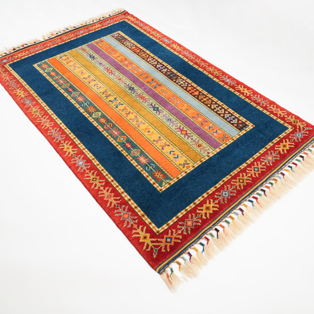 Sivas Zara desenli el dokuma yün halı, rengarenk, 121x185 cm — Halıcızade