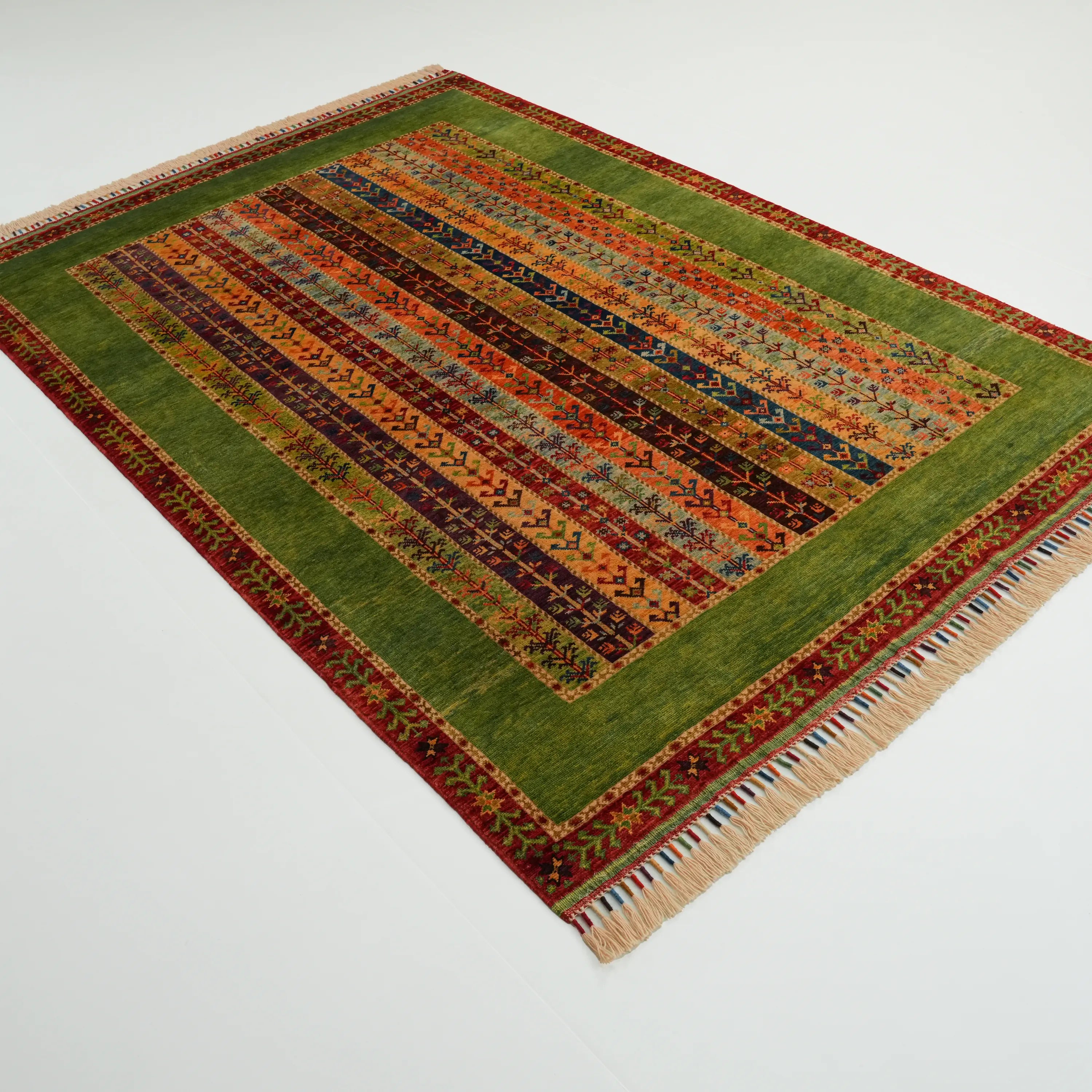 Anadolu Şal Series Sivas Zara Patterned Handwoven Wool Colorful Rug